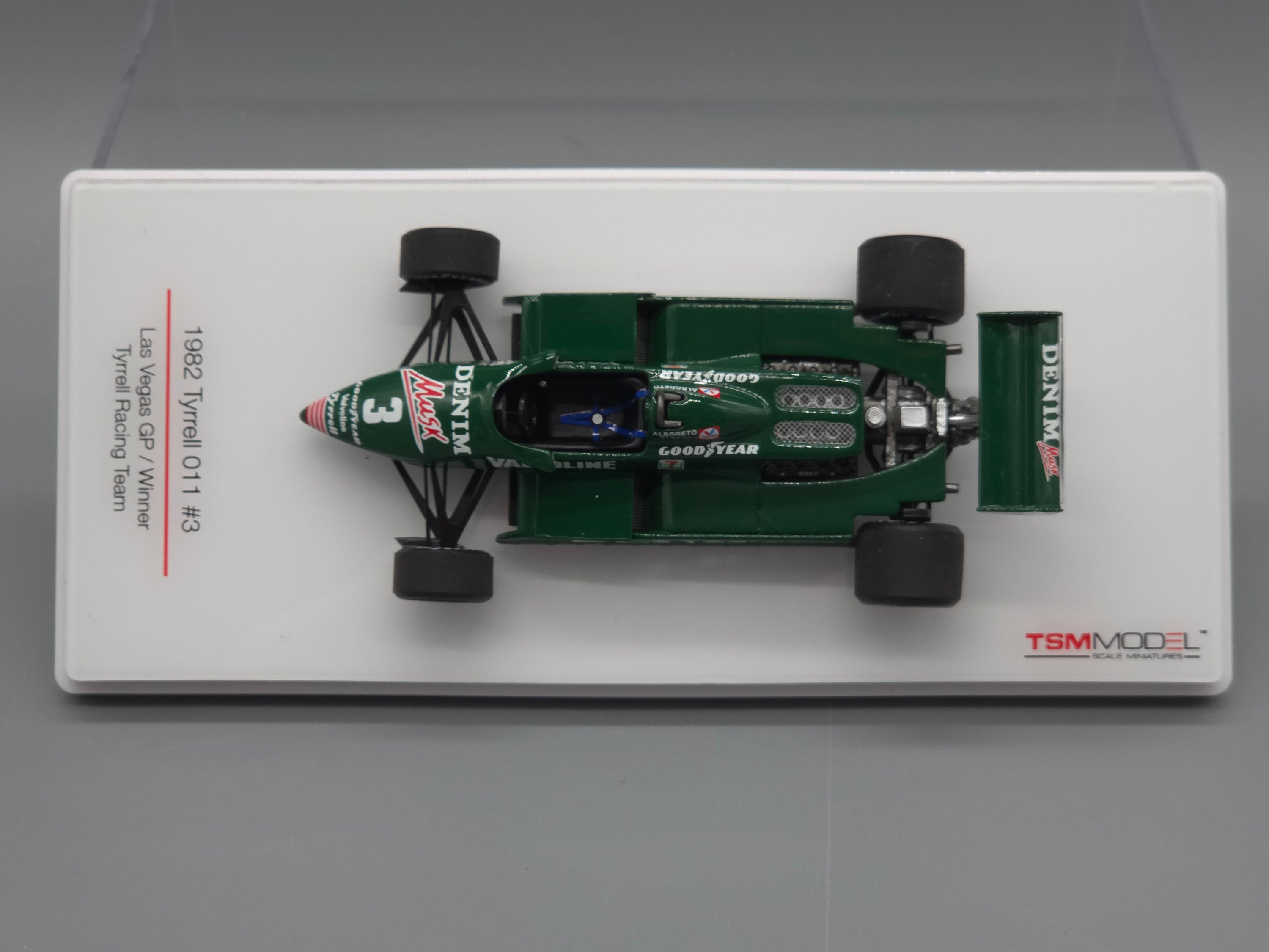Modellautos 1:43 TSM Tyrrell 11 WINNER Las Vegas GP 1982 #3 M. Alboreto mit OVP