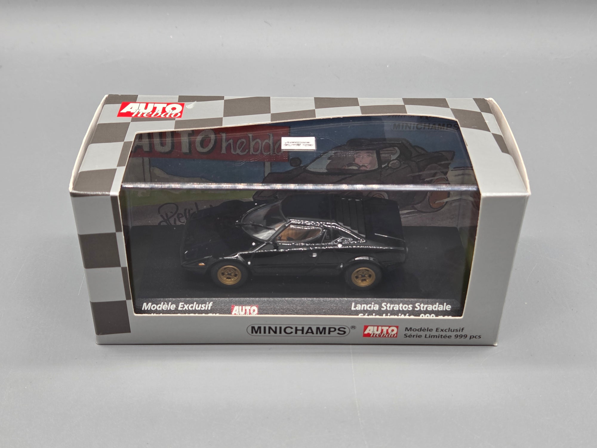 Modellautos 1:43 Minichamps Lancia Stratos Autohebdo Edition 8 Schwarz mit OVP