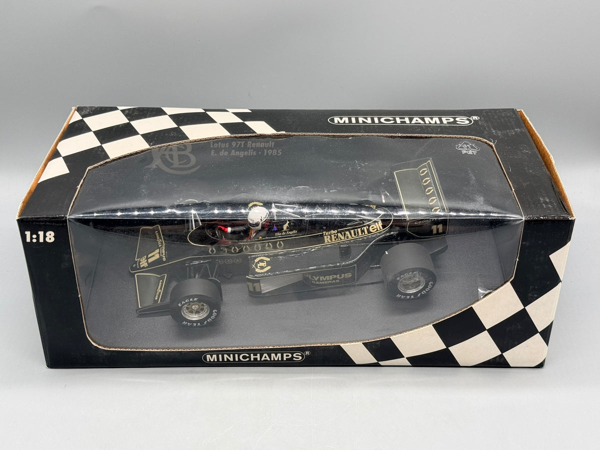 Modellautos 1:18 Minichamps Lotus Renault 97T E. de Angelis 1985 mit OVP