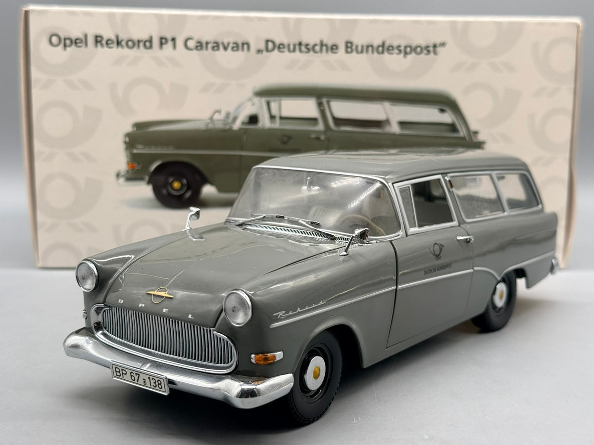Modellautos 1:18 Minichamps Opel Rekord P1 Caravan Deutsche Bundespost mit OVP