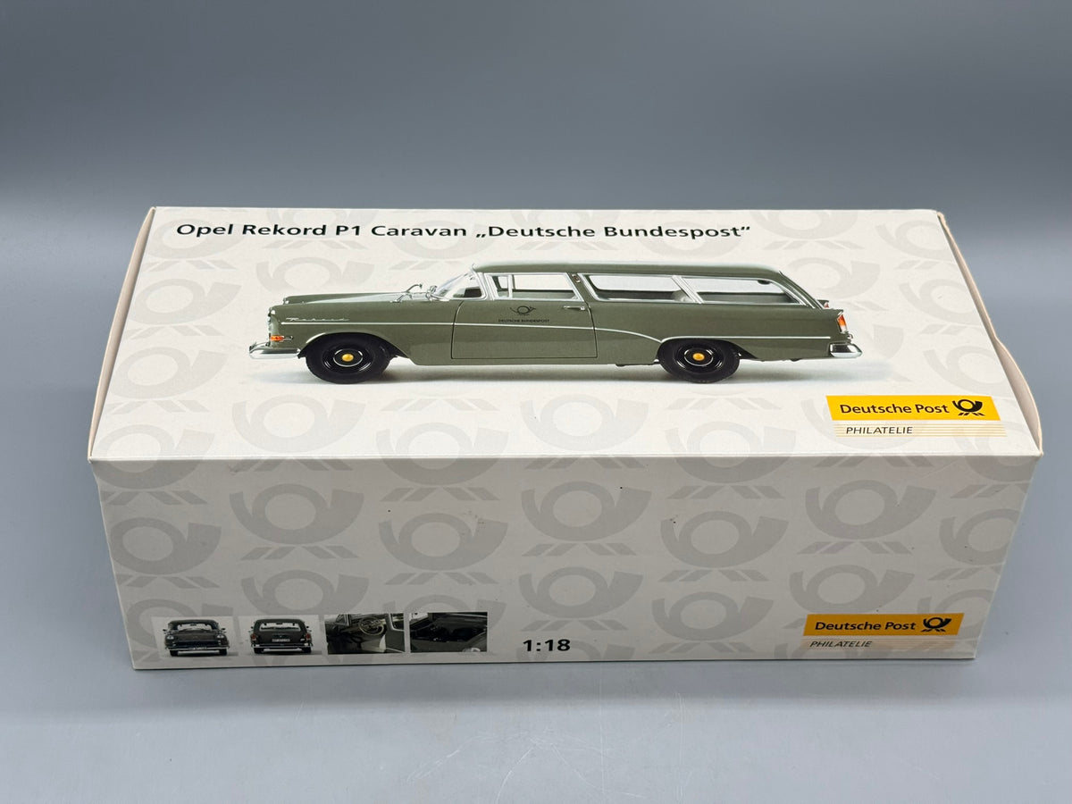 Modellautos 1:18 Minichamps Opel Rekord P1 Caravan Deutsche Bundespost mit OVP