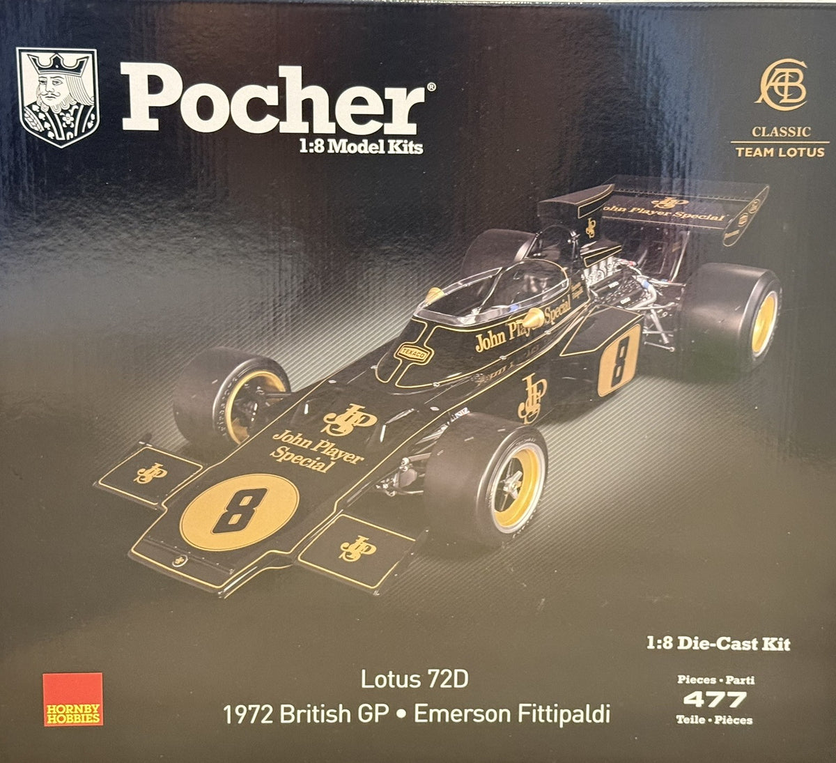 Modellautos Bausatz 1:8 Pocher Lotus 72D 1972 British GP mit OVP