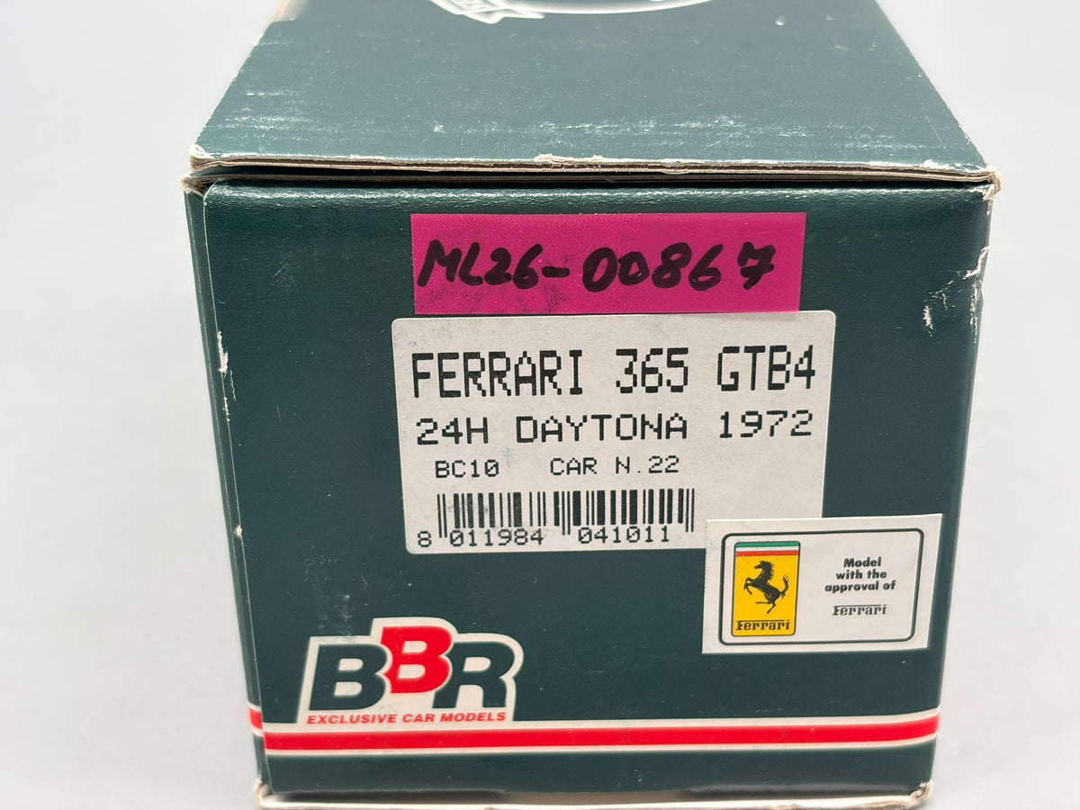 Modellautos 1:43 BBR Ferrari 365 GTB4 24h Daytona 1972 #22 mit OVP