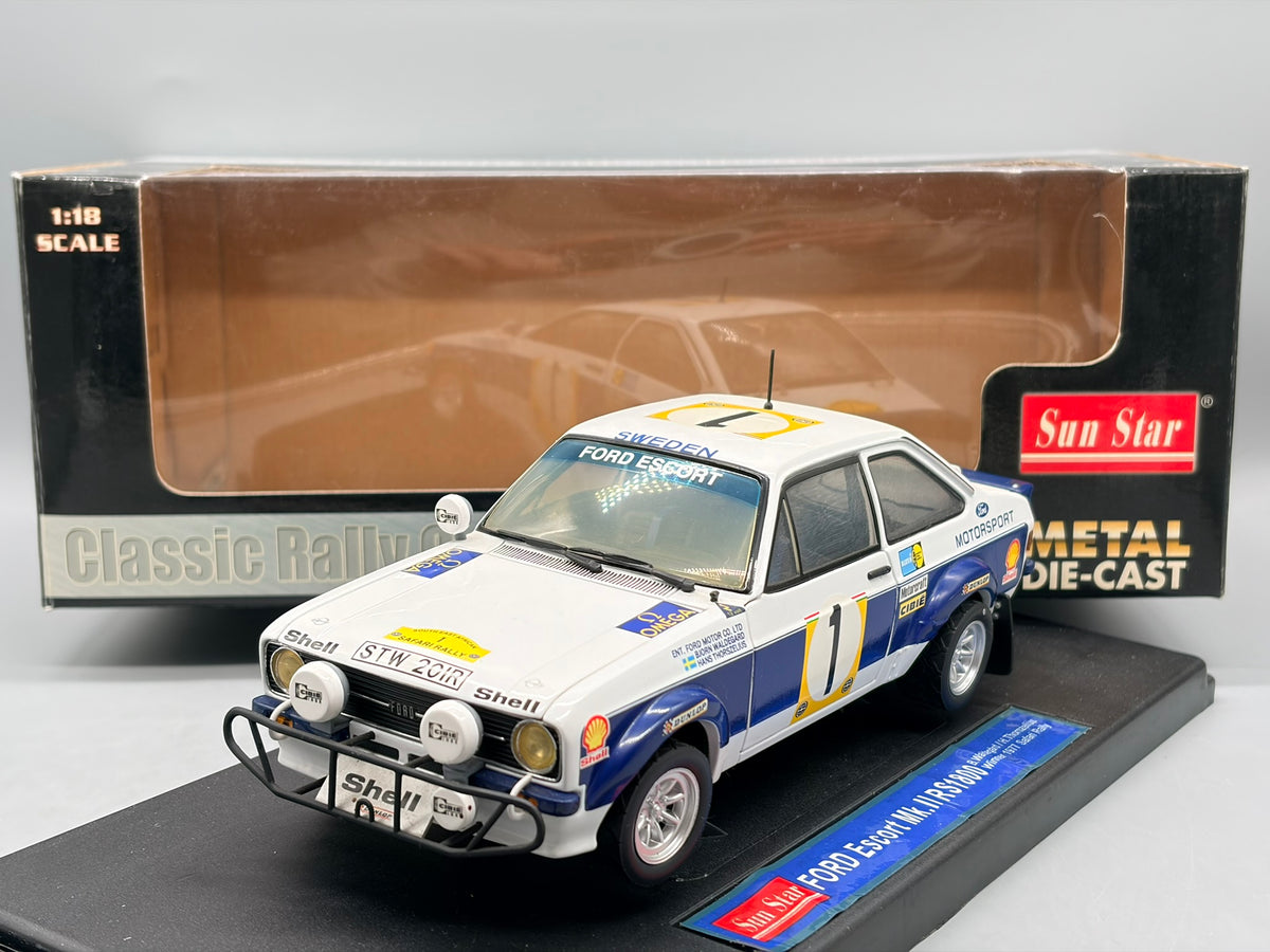 Modellautos 1:18 SunStar Ford Escort Mk. II RS1800 Waldegard/Thorszelius mit OVP