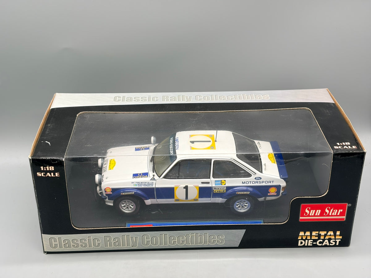 Modellautos 1:18 SunStar Ford Escort Mk. II RS1800 Waldegard/Thorszelius mit OVP