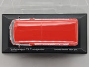 Modelos de coches 1:43 Minichamps Volkswagen VW T2 Transporter Porsche Rojo con embalaje original