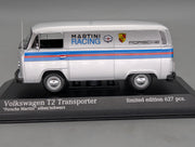 Coches a escala 1:43 Minichamps Volkswagen VW T2 Transporter Porsche Martini Plata con embalaje original