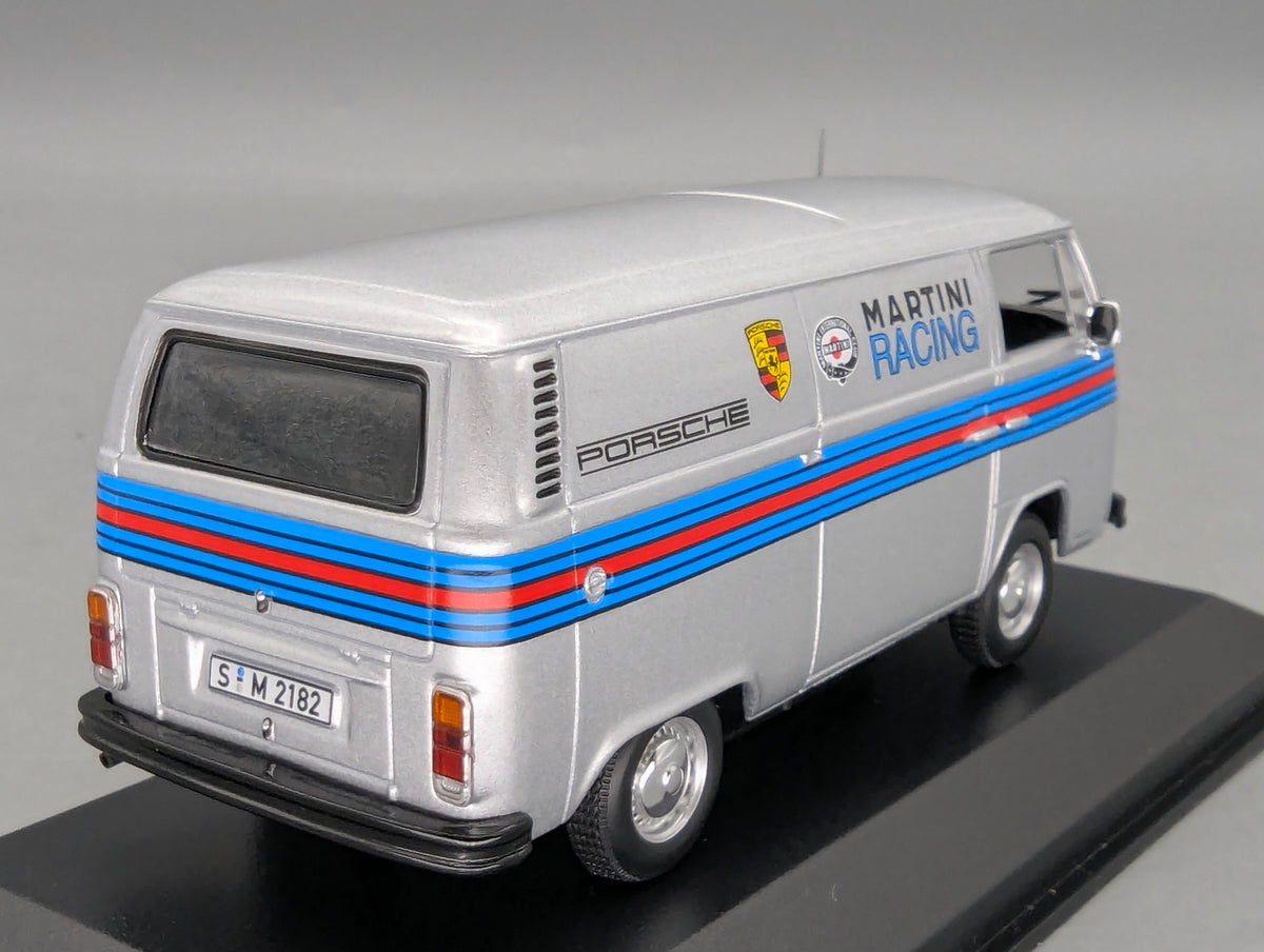 Coches a escala 1:43 Minichamps Volkswagen VW T2 Transporter Porsche Martini Plata con embalaje original