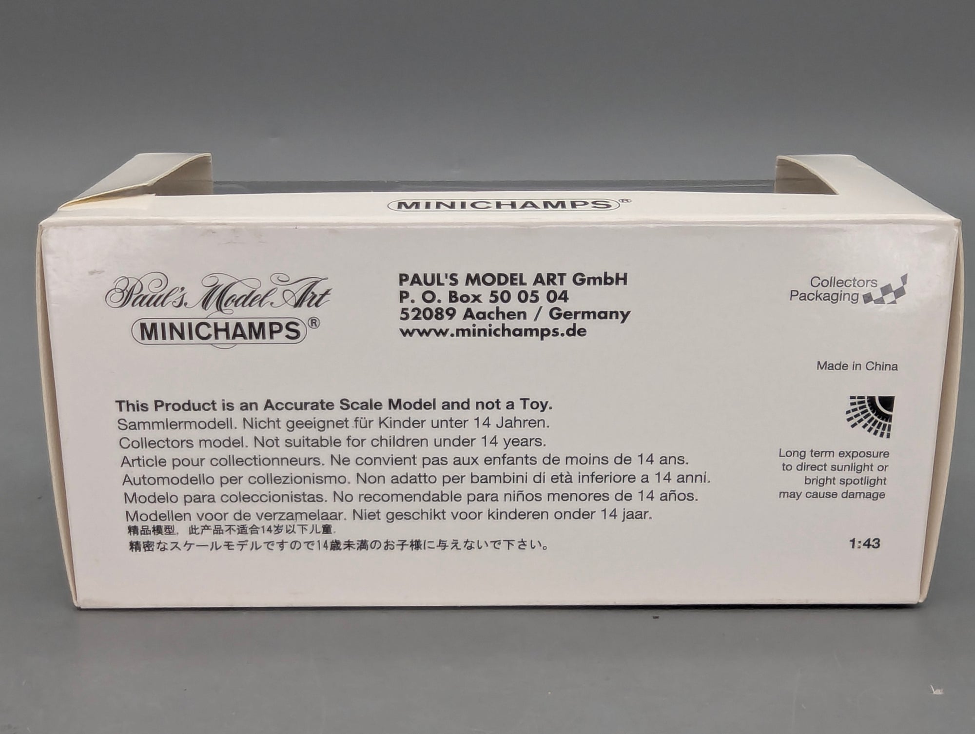 Coches a escala 1:43 Minichamps Volkswagen VW T2 Transporter Porsche Martini Plata con embalaje original
