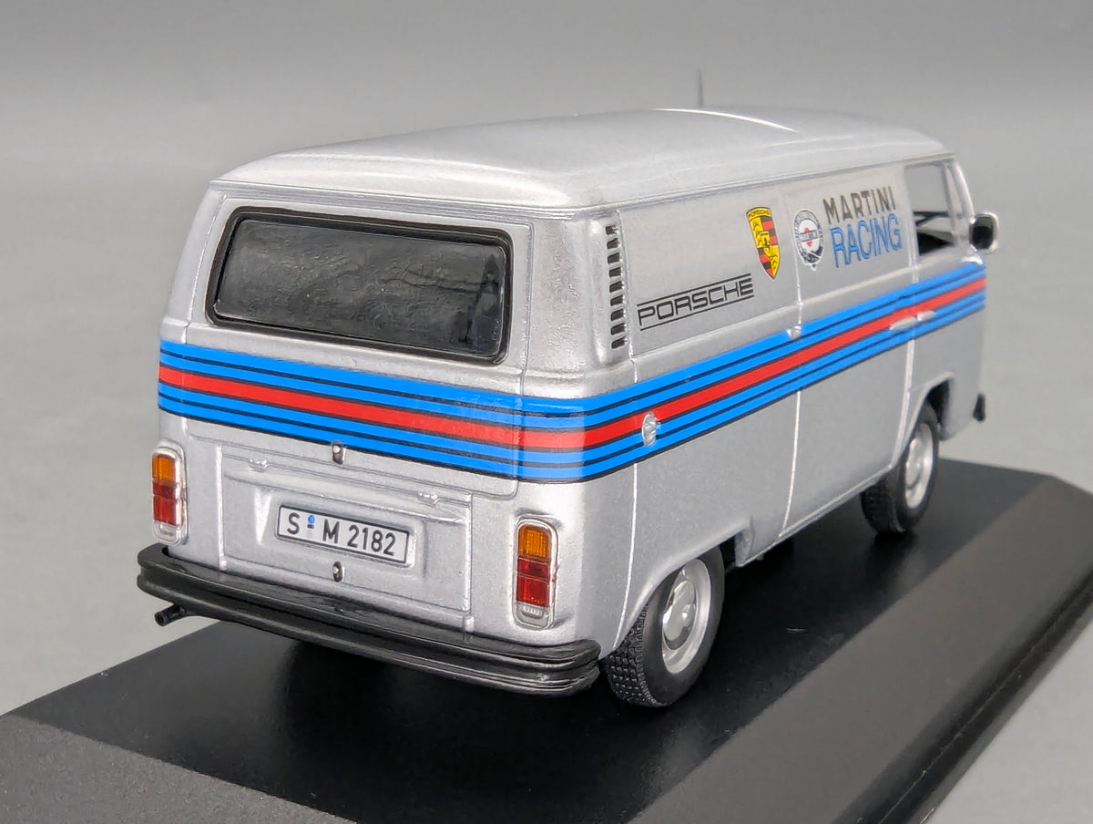 Coches a escala 1:43 Minichamps Volkswagen VW T2 Transporter Porsche Martini Plata con embalaje original