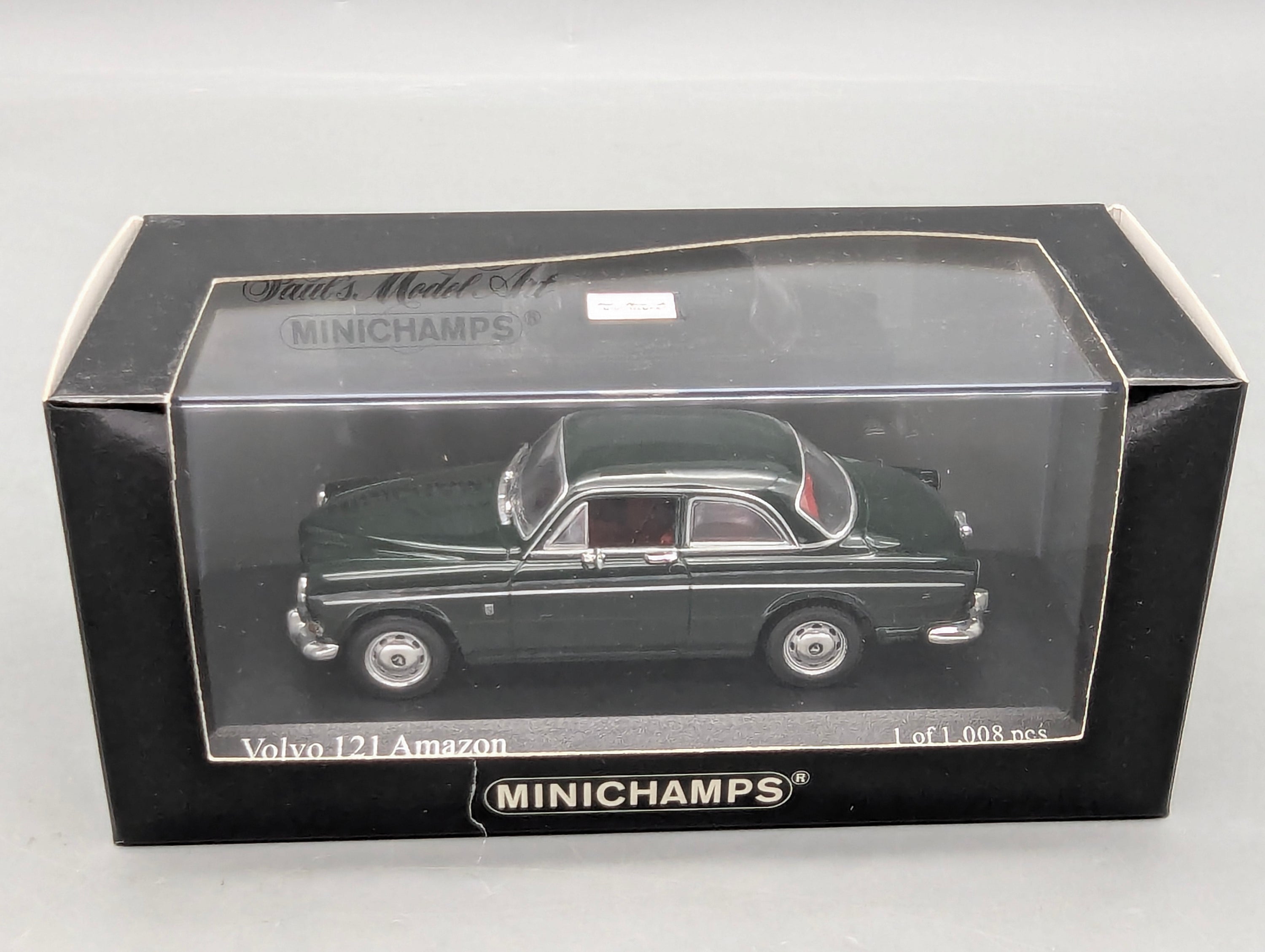 Modelos de coches 1:43 Minichamps Volvo 121 Amazon Sedán 1966 Verde oscuro con embalaje original