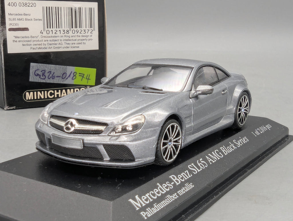 Modellautos 1:43 Minichamps Mercedes Benz SL65 AMG Black Series Silber mit OVP