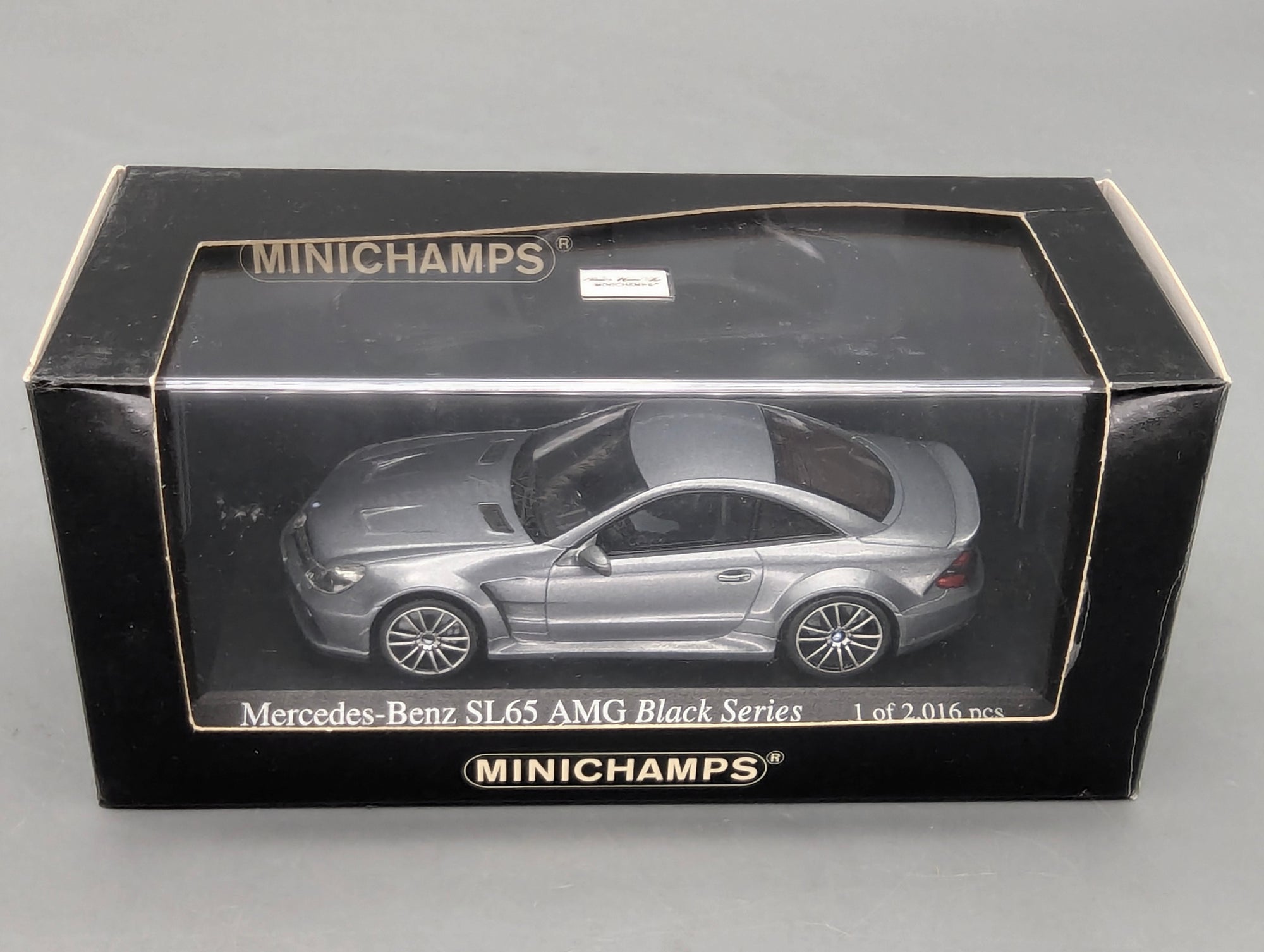 Coches en miniatura 1:43 Minichamps Mercedes Benz SL65 AMG Black Series Plata con embalaje original