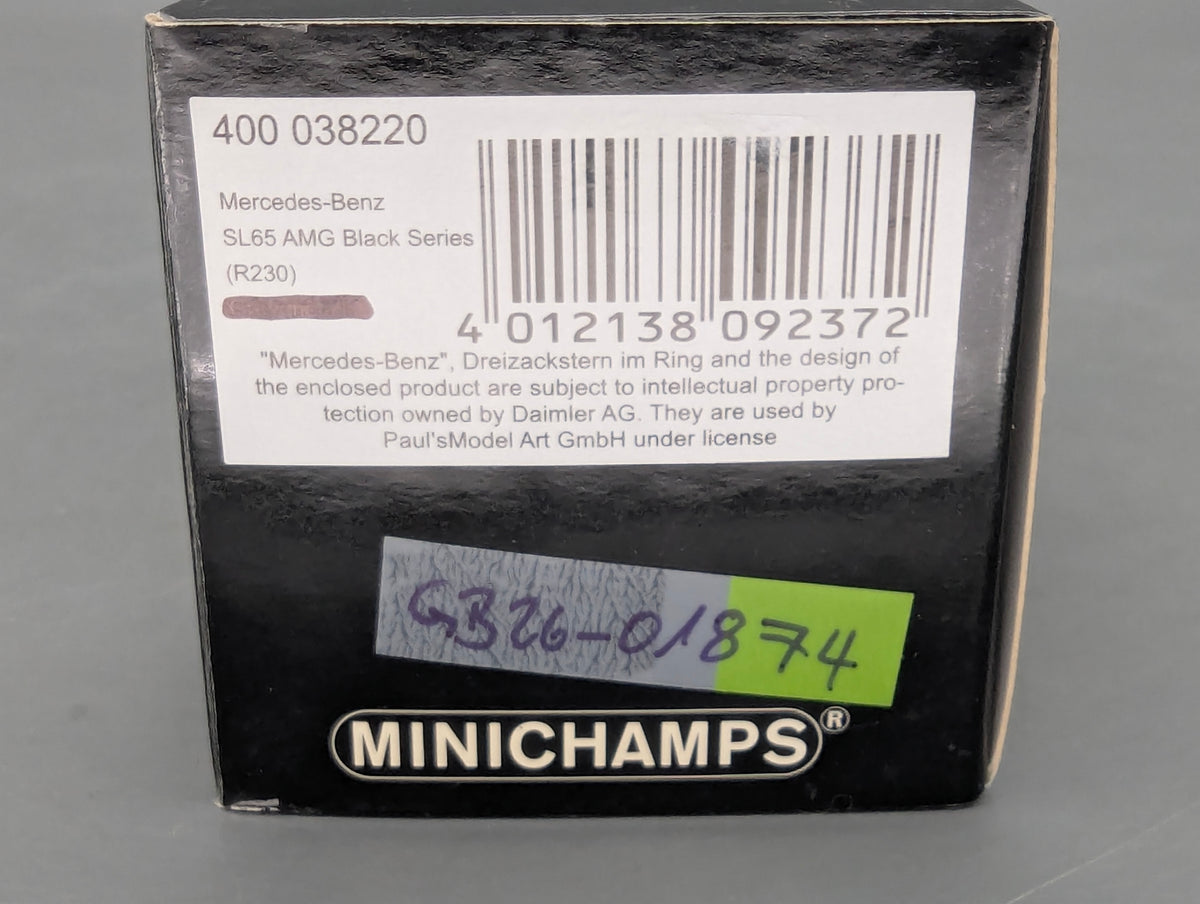 Coches en miniatura 1:43 Minichamps Mercedes Benz SL65 AMG Black Series Plata con embalaje original