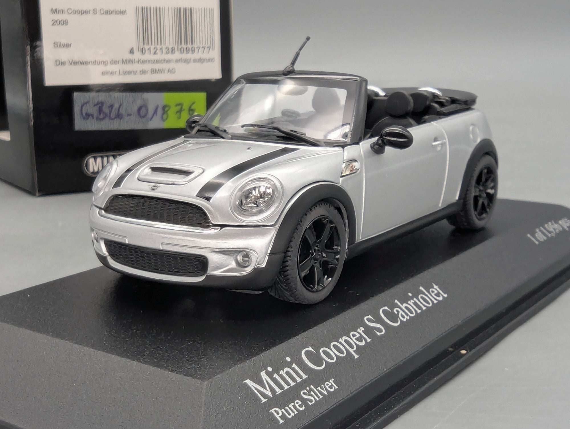 Modellautos 1:43 Minichamps Mini Cooper S Cabriolet 2009 Silber mit OVP