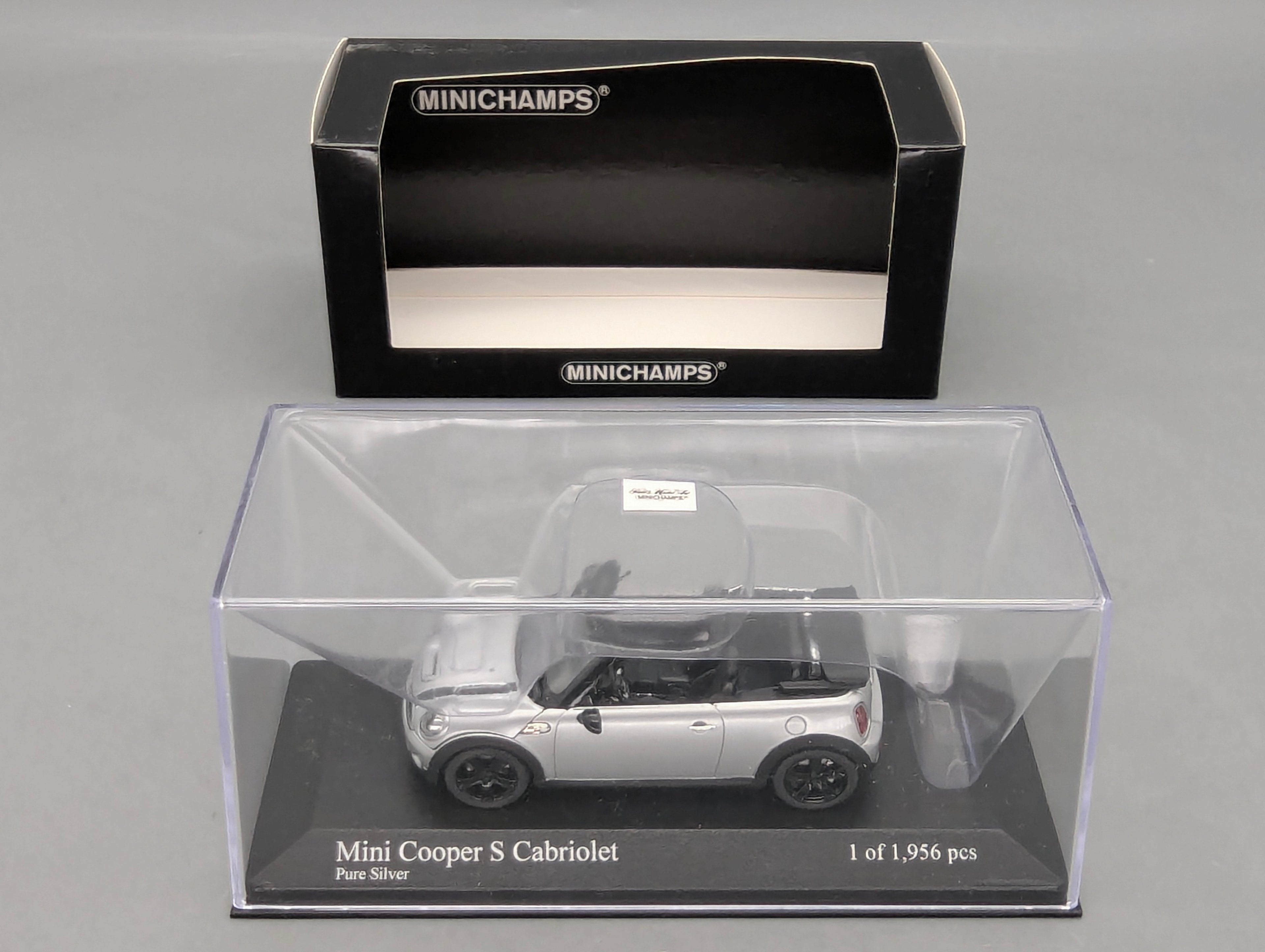 Modellautos 1:43 Minichamps Mini Cooper S Cabriolet 2009 Silber mit OVP