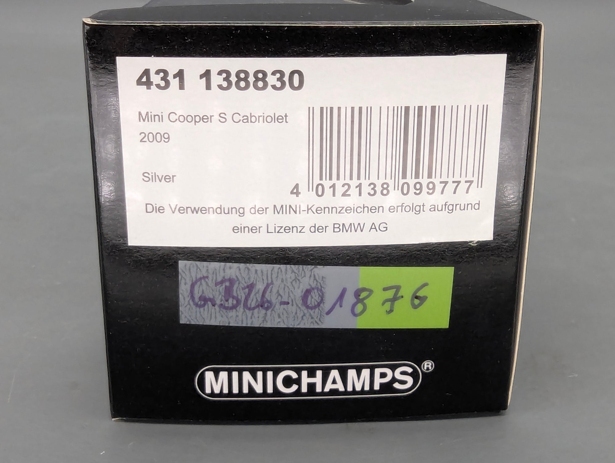 Modellautos 1:43 Minichamps Mini Cooper S Cabriolet 2009 Silber mit OVP
