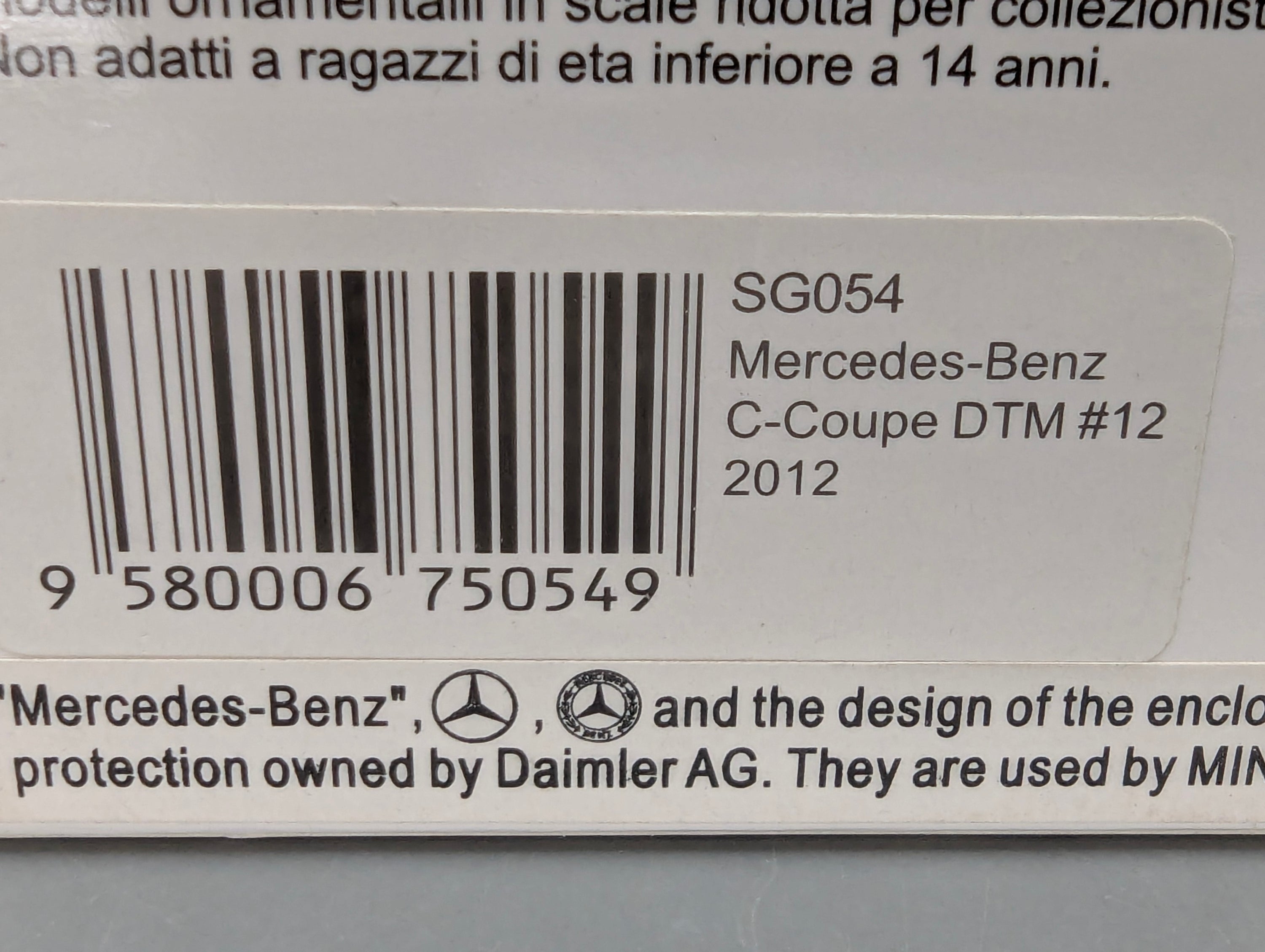 Modellautos 1:43 Spark SG054 Mercedes Benz C Coupe DTM 2012 #12 mit OVP
