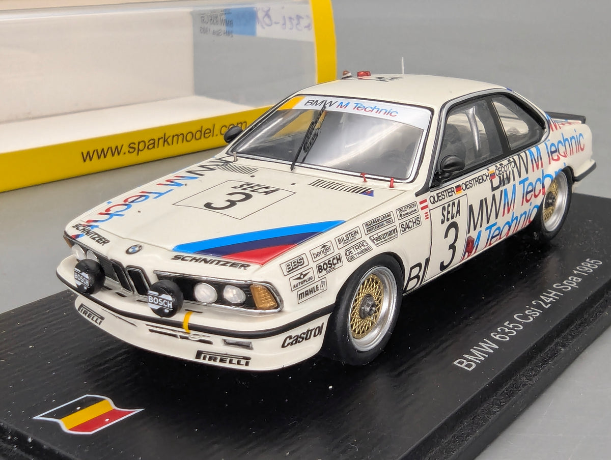 Modellautos 1:43 Spark SB660 BMW 635 CSi 24h Spa 1985 #3 mit OVP