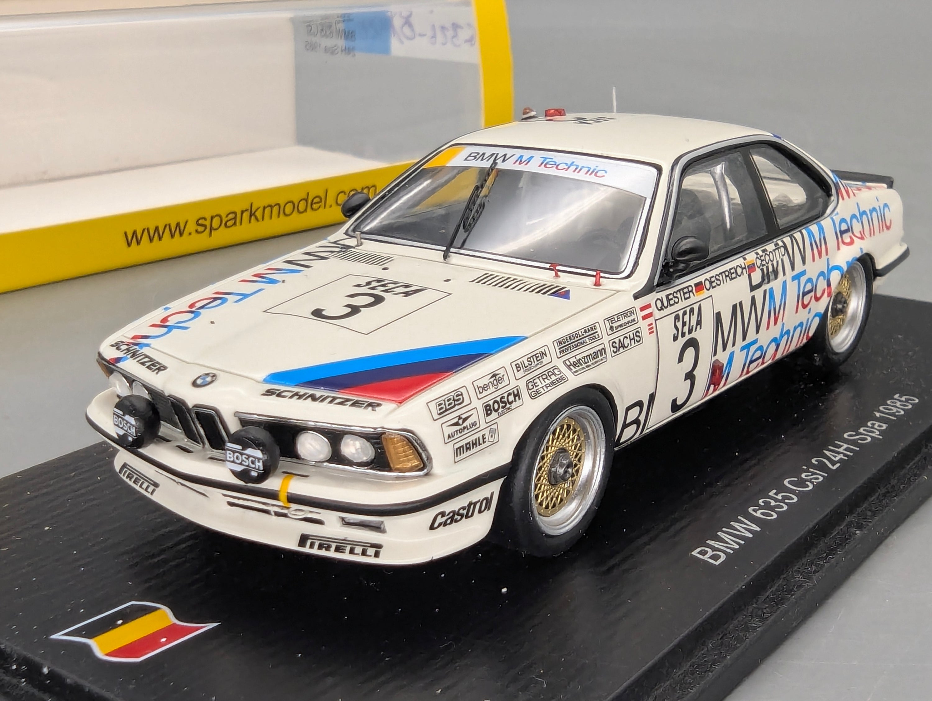Modellautos 1:43 Spark SB660 BMW 635 CSi 24h Spa 1985 #3 mit OVP