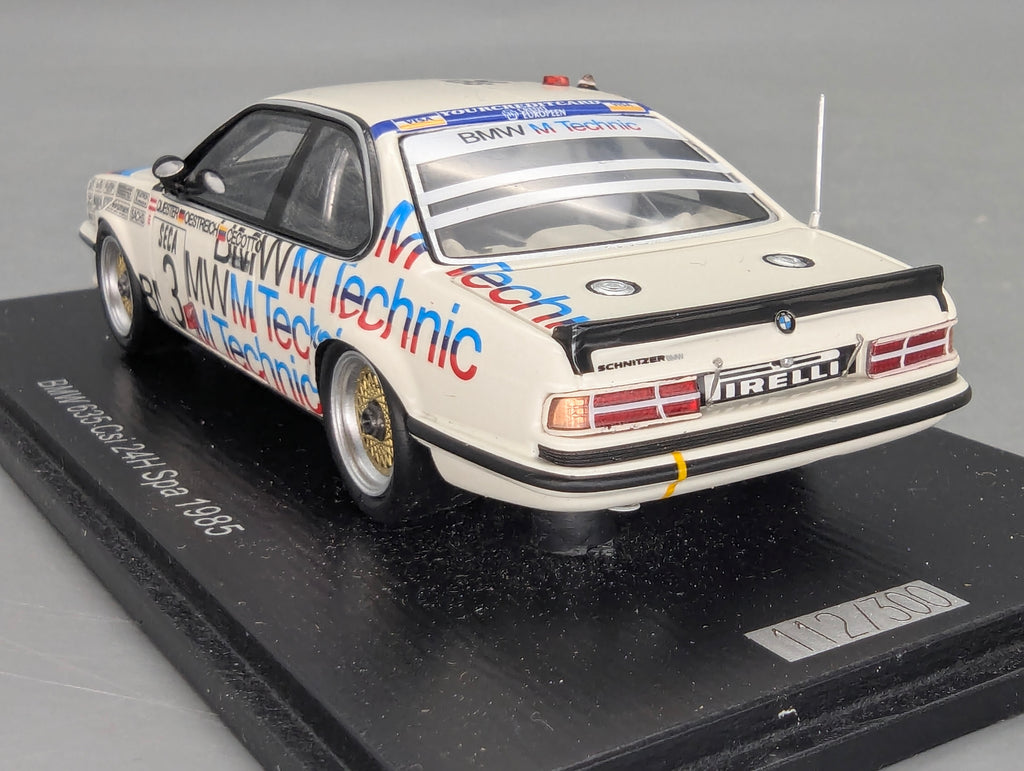 Model Cars 1:43 Spark SB660 BMW 635 CSi 24h Spa 1985 #3 with original packaging