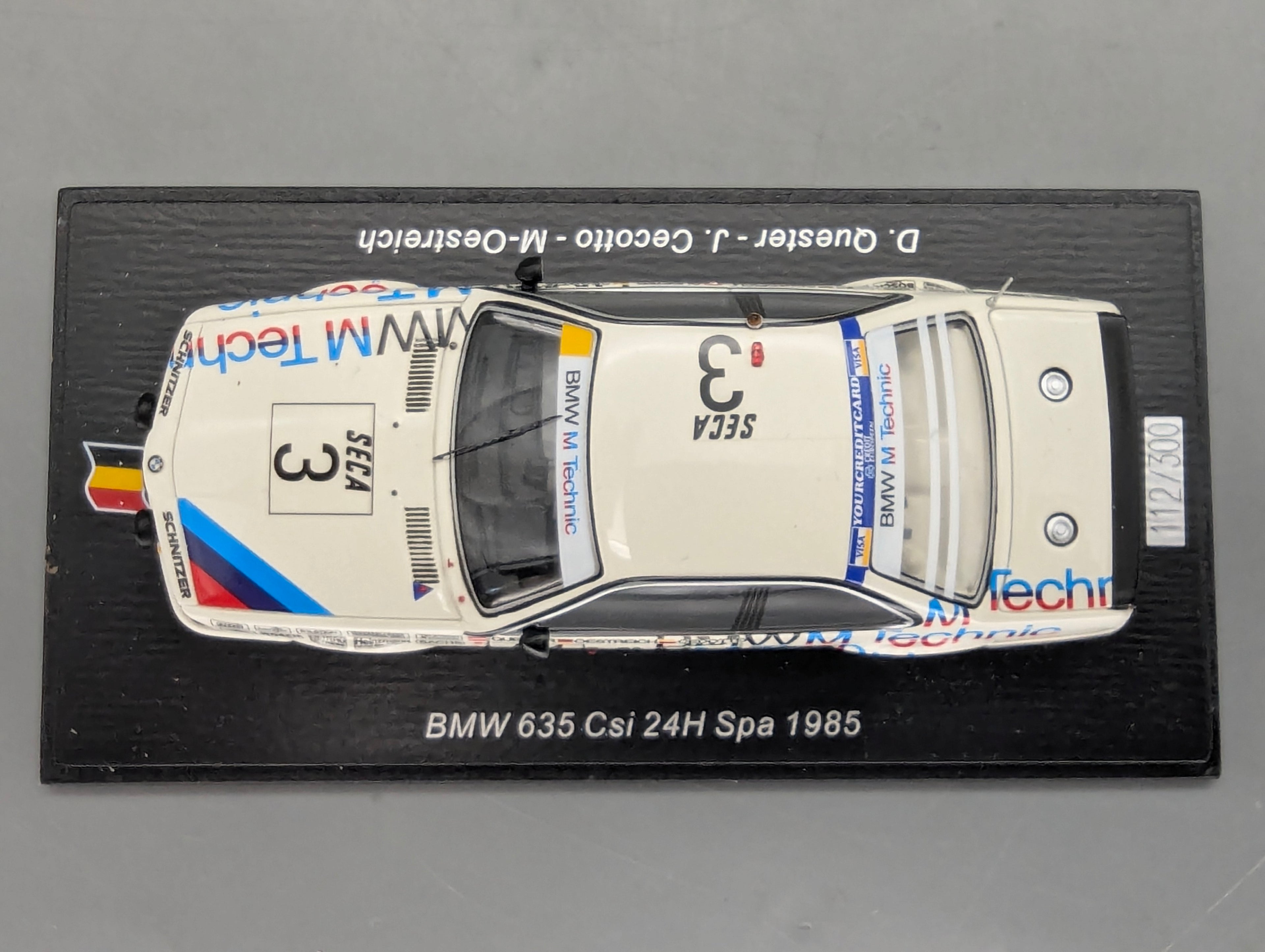 Model Cars 1:43 Spark SB660 BMW 635 CSi 24h Spa 1985 #3 with original packaging