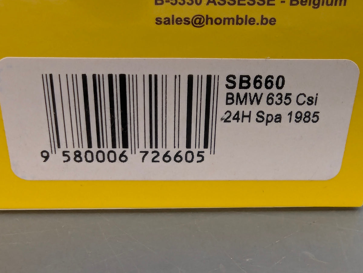 Modellautos 1:43 Spark SB660 BMW 635 CSi 24h Spa 1985 #3 mit OVP