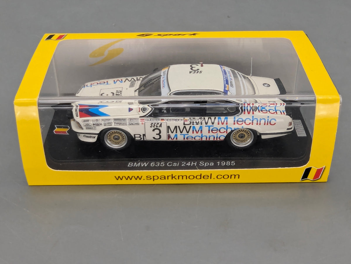 Modellautos 1:43 Spark SB660 BMW 635 CSi 24h Spa 1985 #3 mit OVP