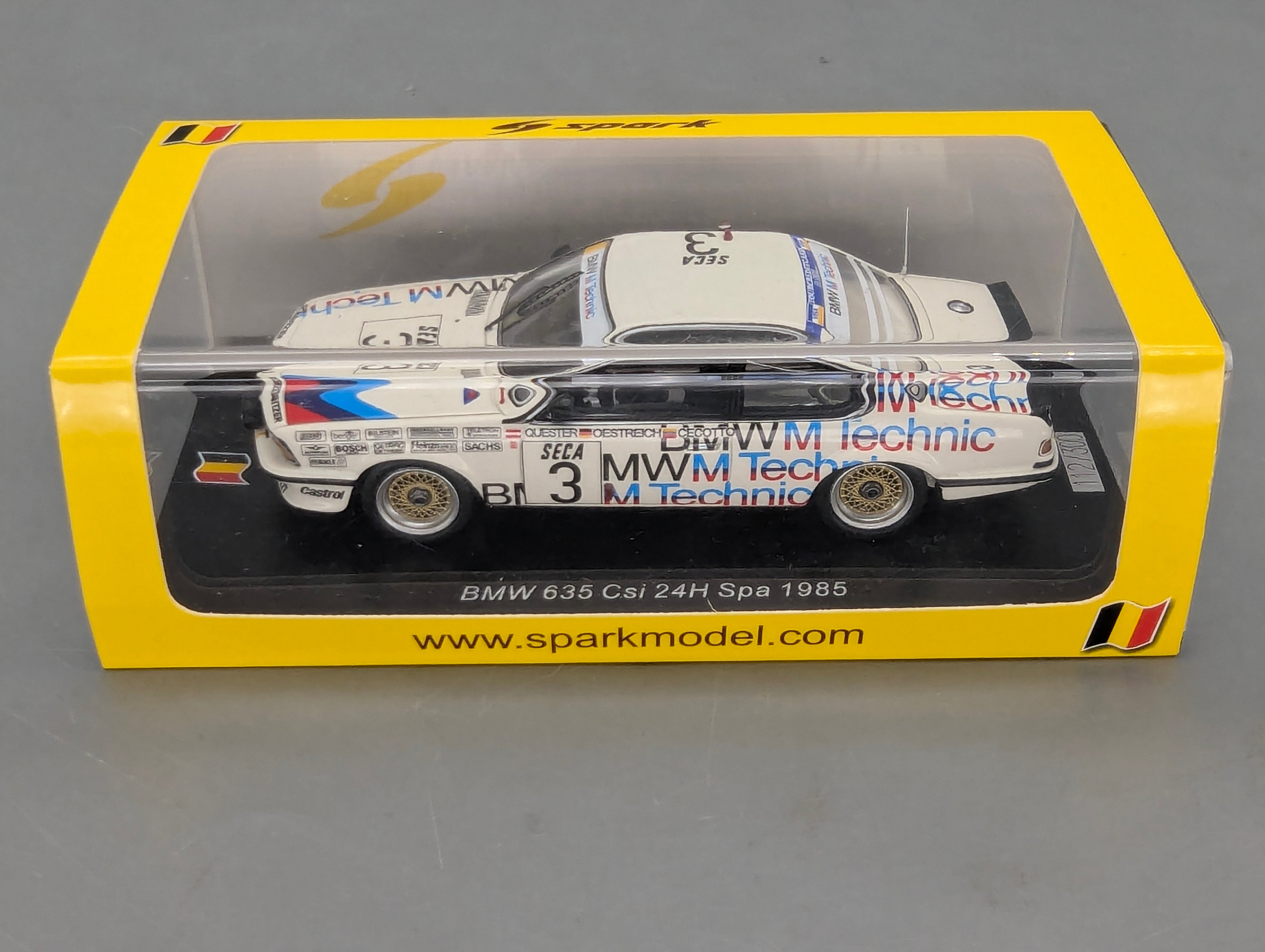 Model Cars 1:43 Spark SB660 BMW 635 CSi 24h Spa 1985 #3 with original packaging