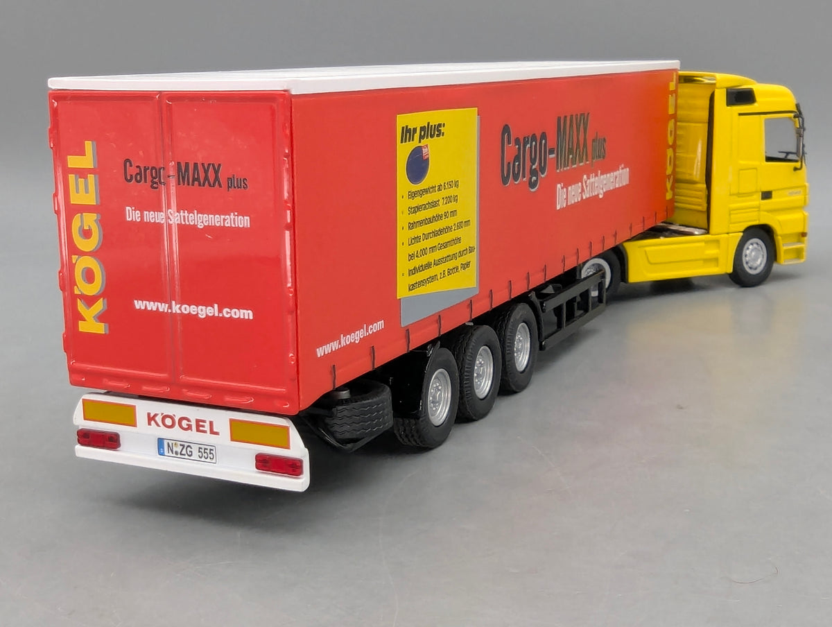 LKW Modell 1:50 NZG 555 Mercedes Benz Actros Kögel Gardinenauflieger mit OVP