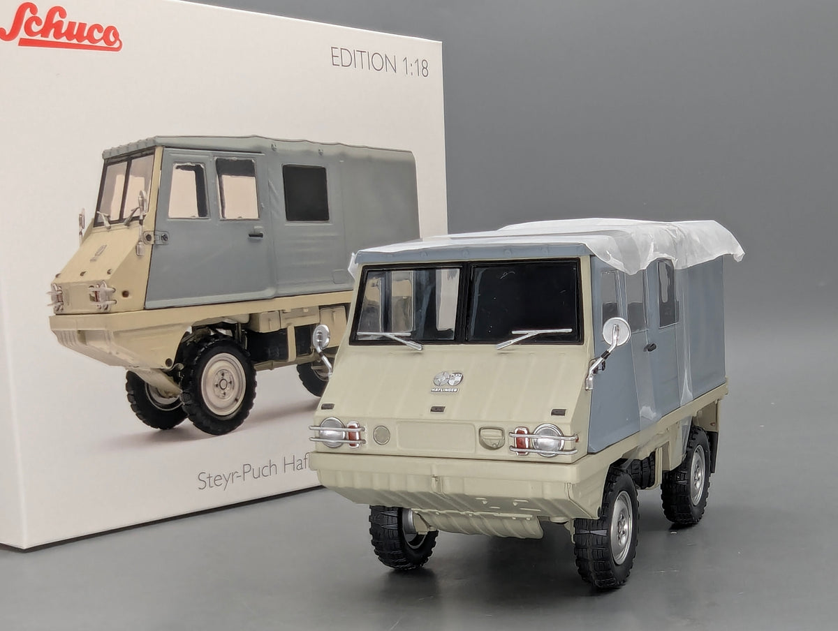 1:18 Model Cars Schuco Steyr Puch Haflinger with original packaging