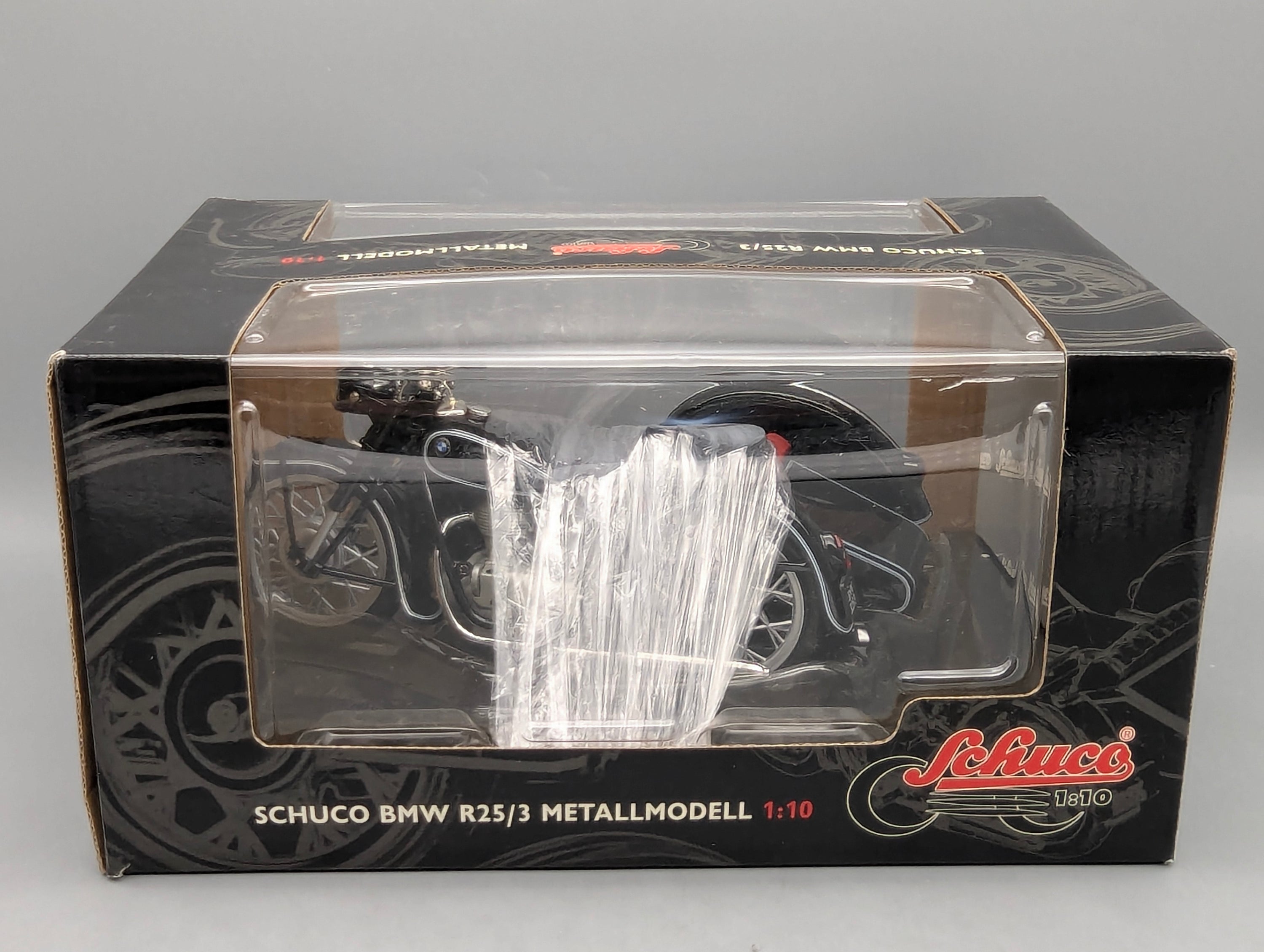 Motorcycle Model 1:10 Schuco BMW R25/3 black with sidecar with original packaging