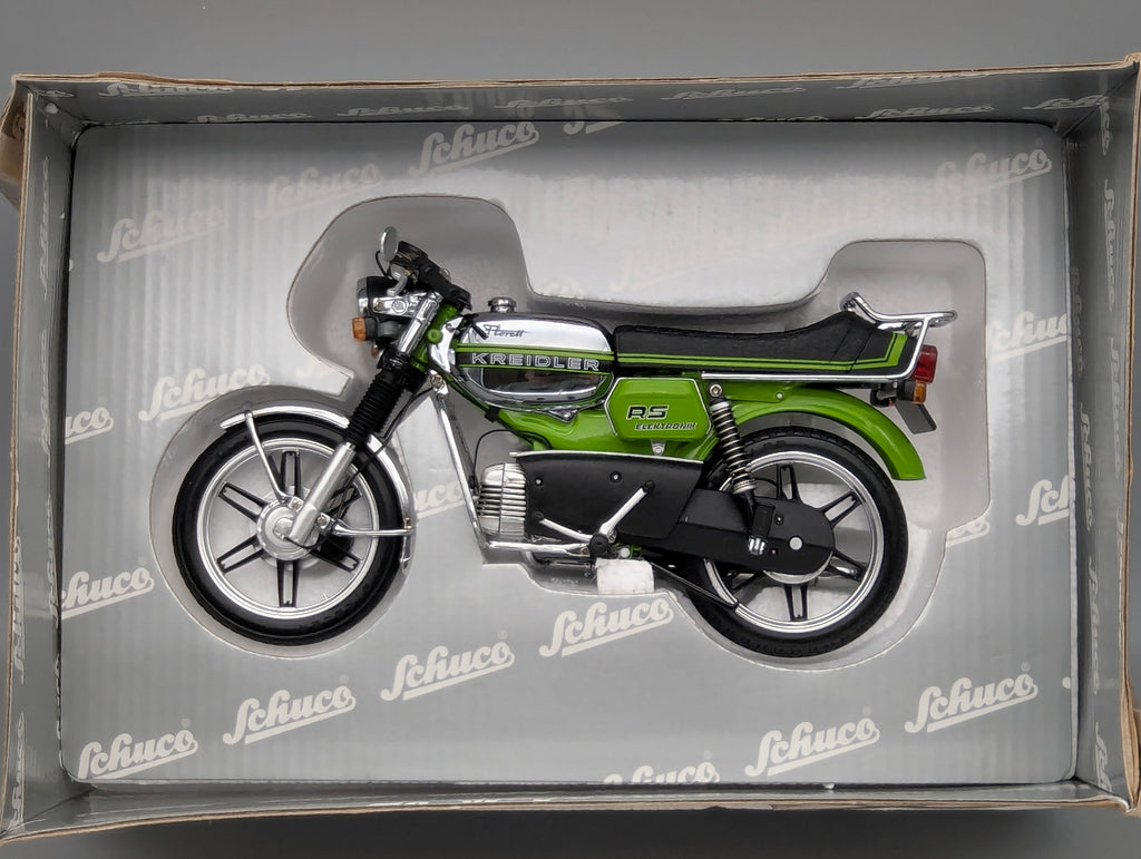 Motorrad Modell 1:10 Schuco Kreidler Florett RS Elektronik Grün mit OVP