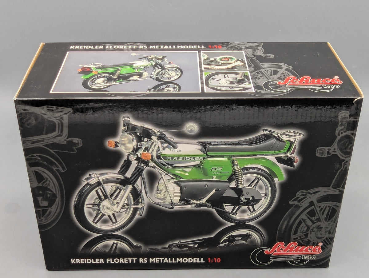Motorrad Modell 1:10 Schuco Kreidler Florett RS Elektronik Grün mit OVP