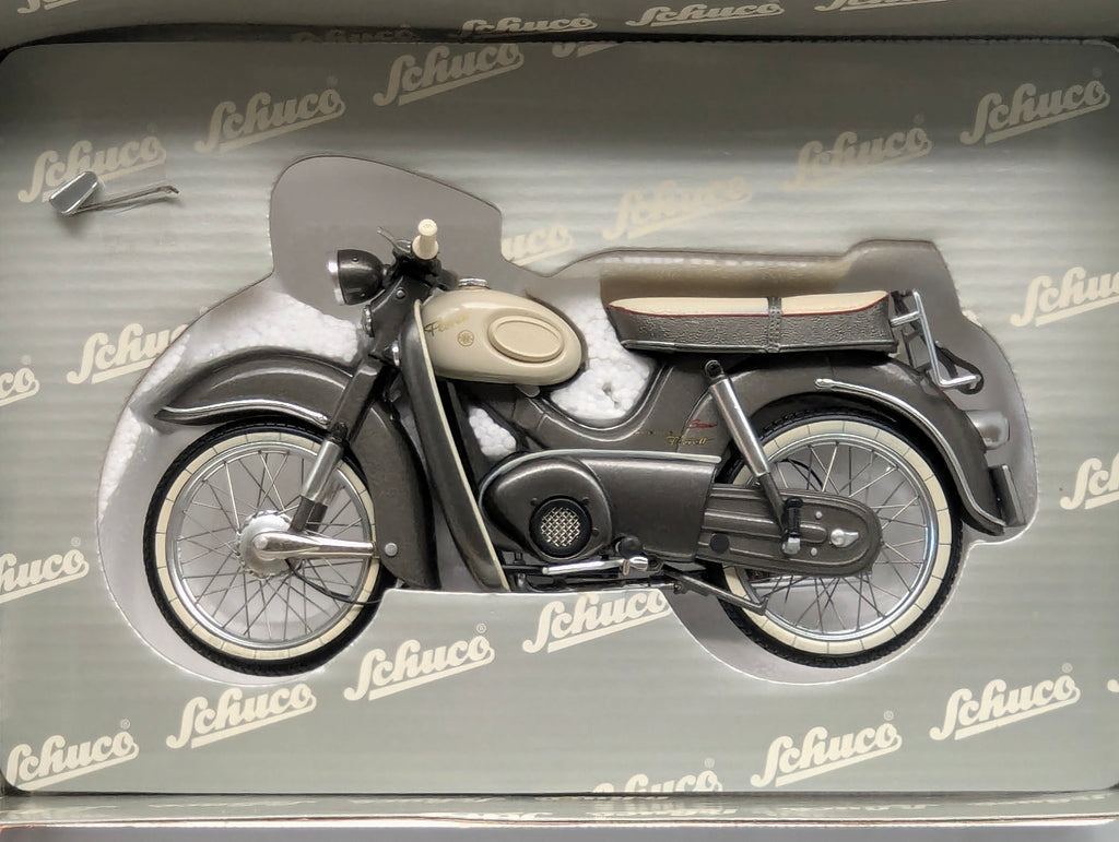Modelo de motocicleta 1:10 Schuco Kreidler Florett Super con embalaje original