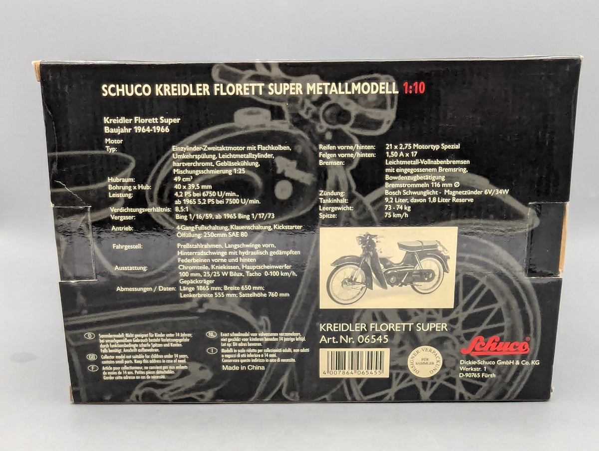 Motorcycle Model 1:10 Schuco Kreidler Florett Super with Original Packaging