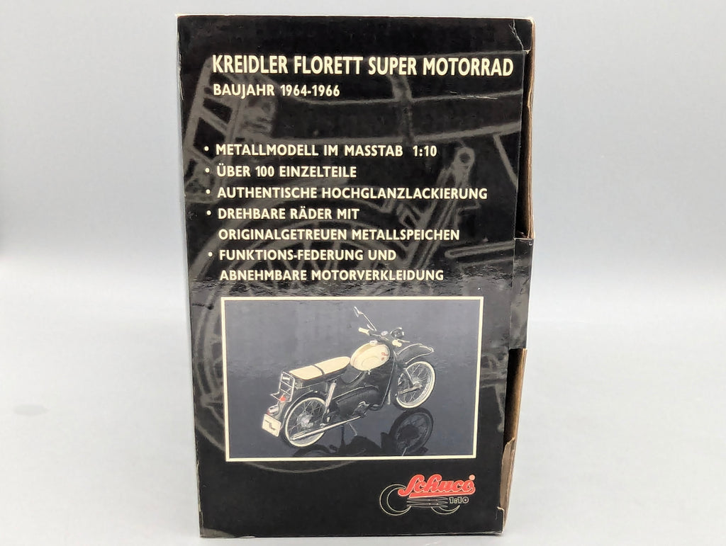 Modelo de motocicleta 1:10 Schuco Kreidler Florett Super con embalaje original
