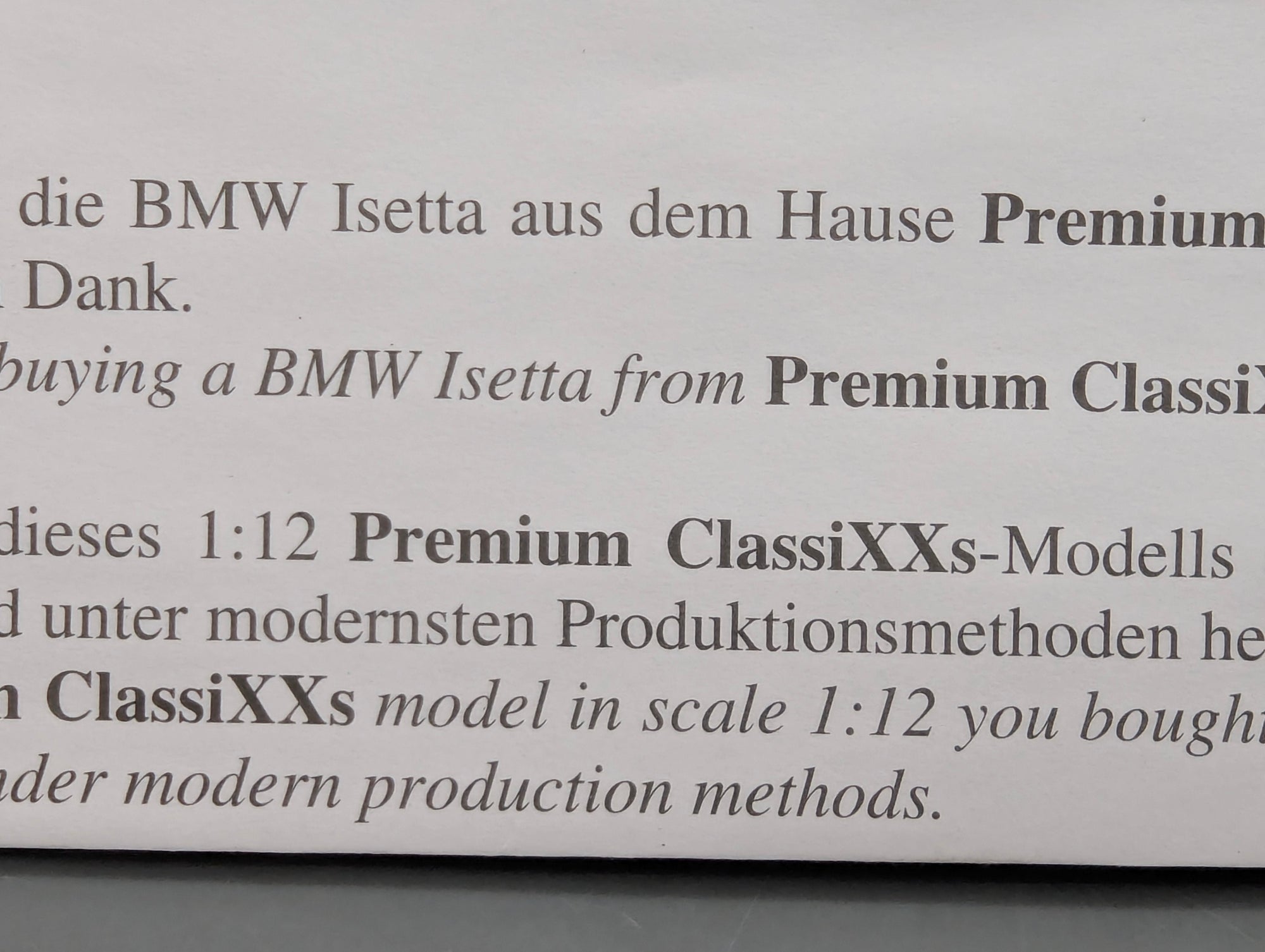Coches a escala 1:12 Premium ClassiXXs BMW Isetta "Export" Azul Claro con embalaje original