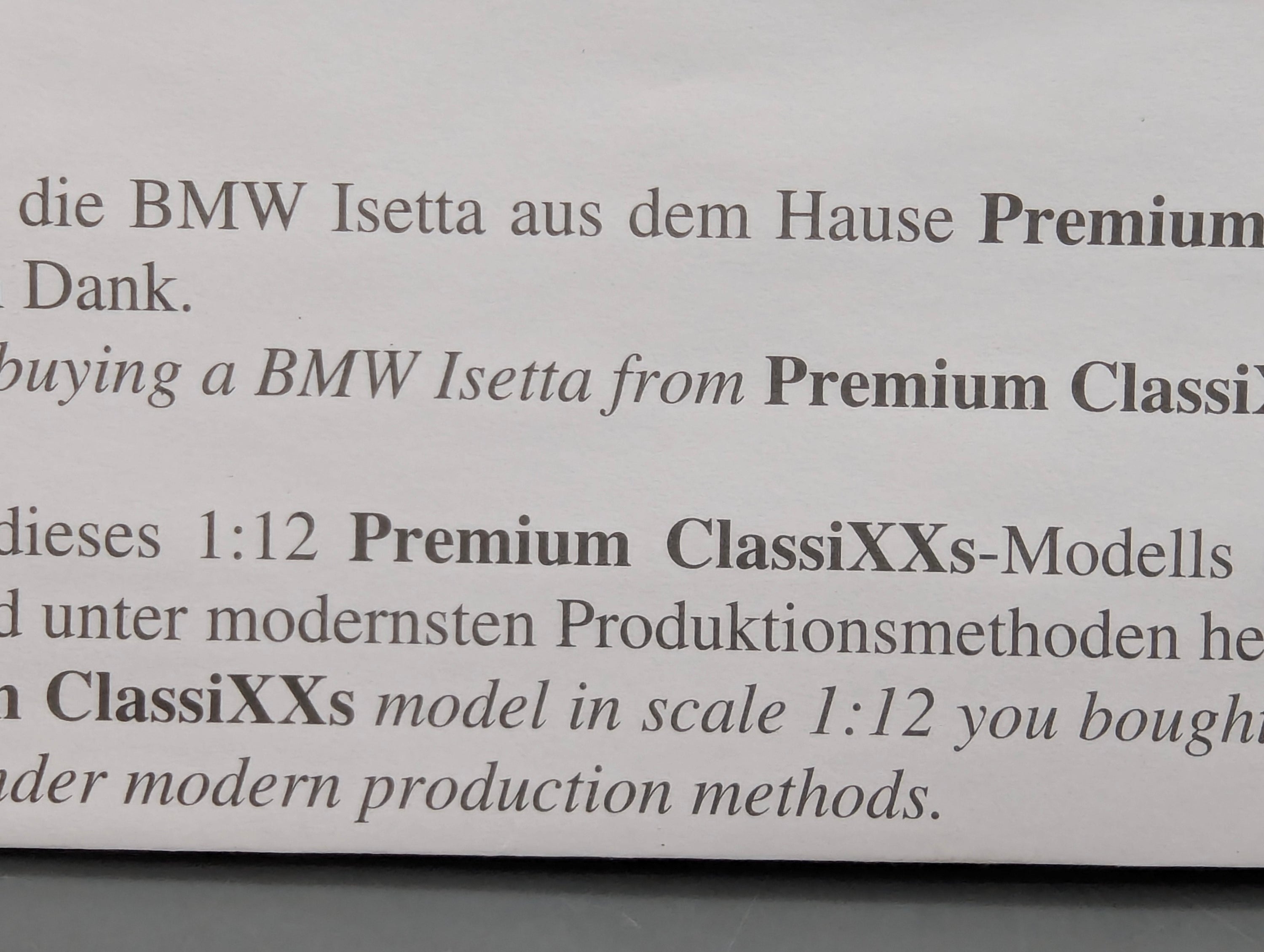 Coches a escala 1:12 Premium ClassiXXs BMW Isetta "Export" Azul Claro con embalaje original