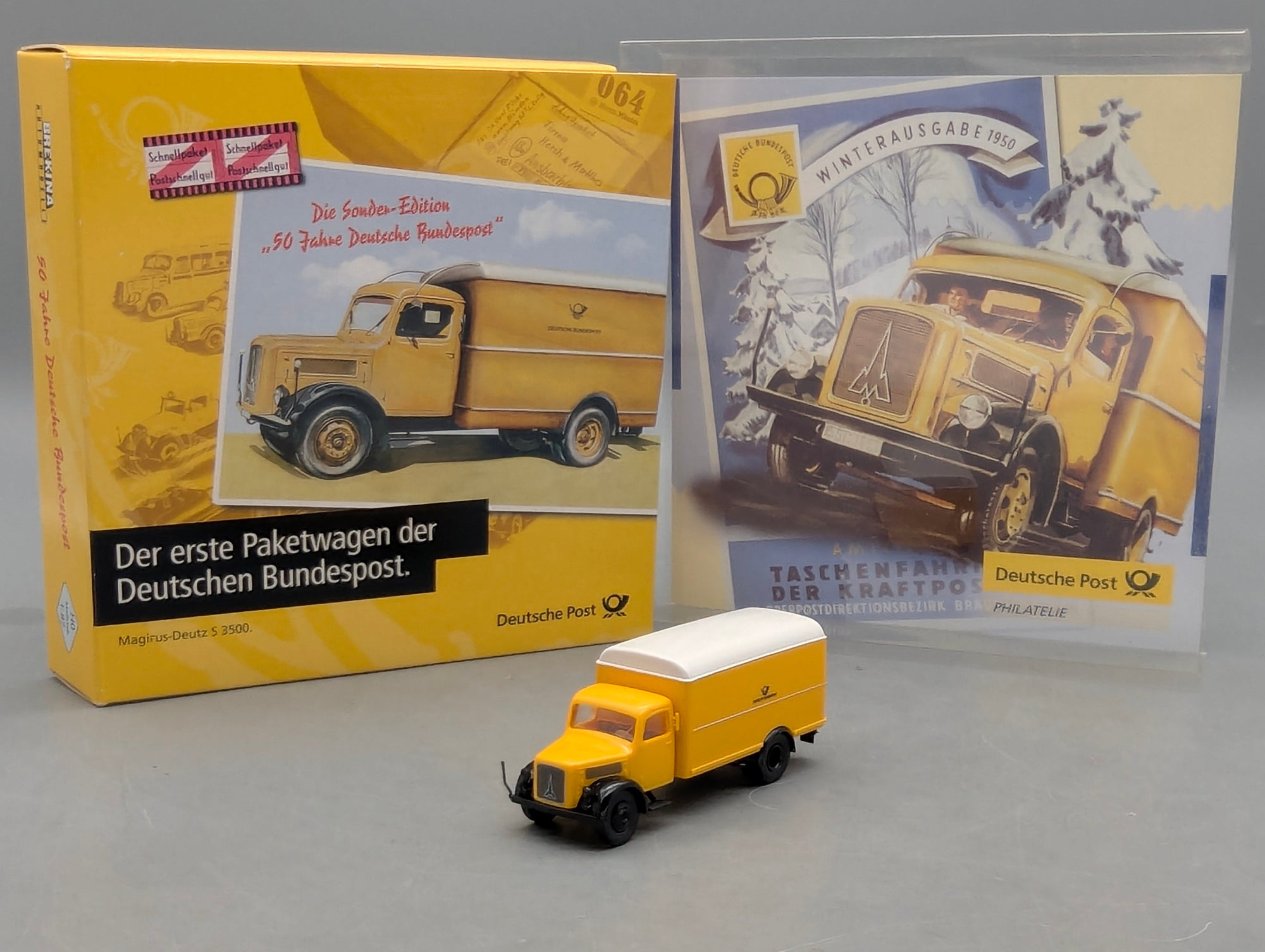 Modellautos H0 1:87 Brekina Magirus Deutz S 3500 Paketwagen Deutsche Bundespost OVP