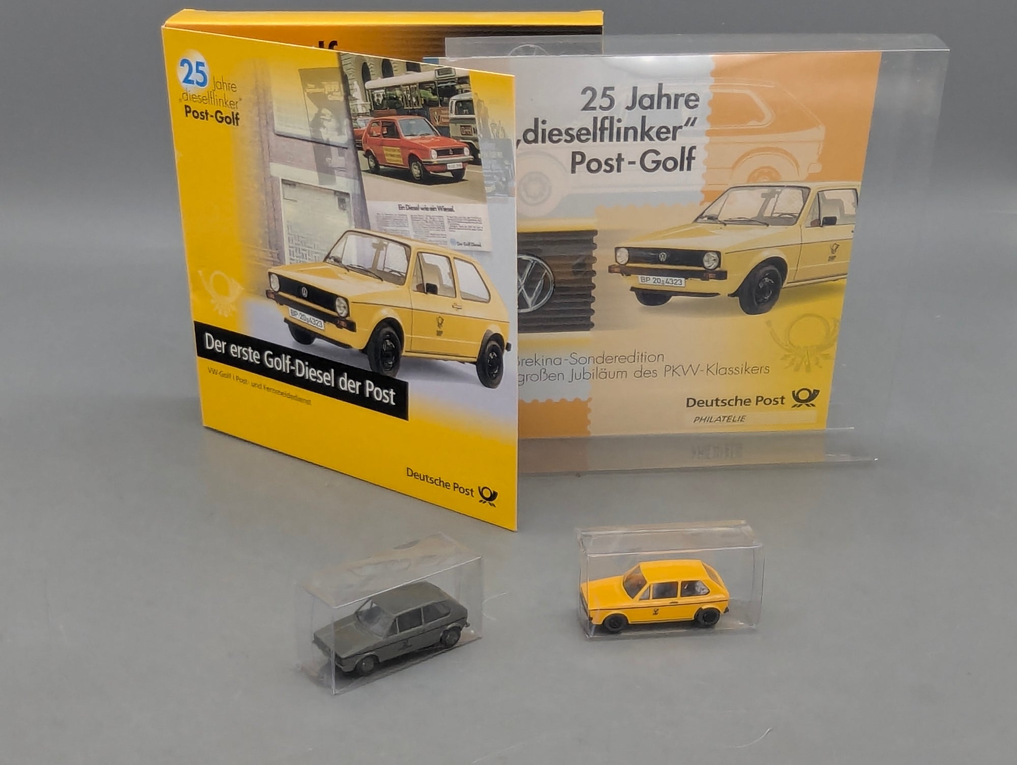 Modellautos H0 1:87 Brekina Volkswagen VW Golf 2-tlg Set Deutsche Bundespost OVP