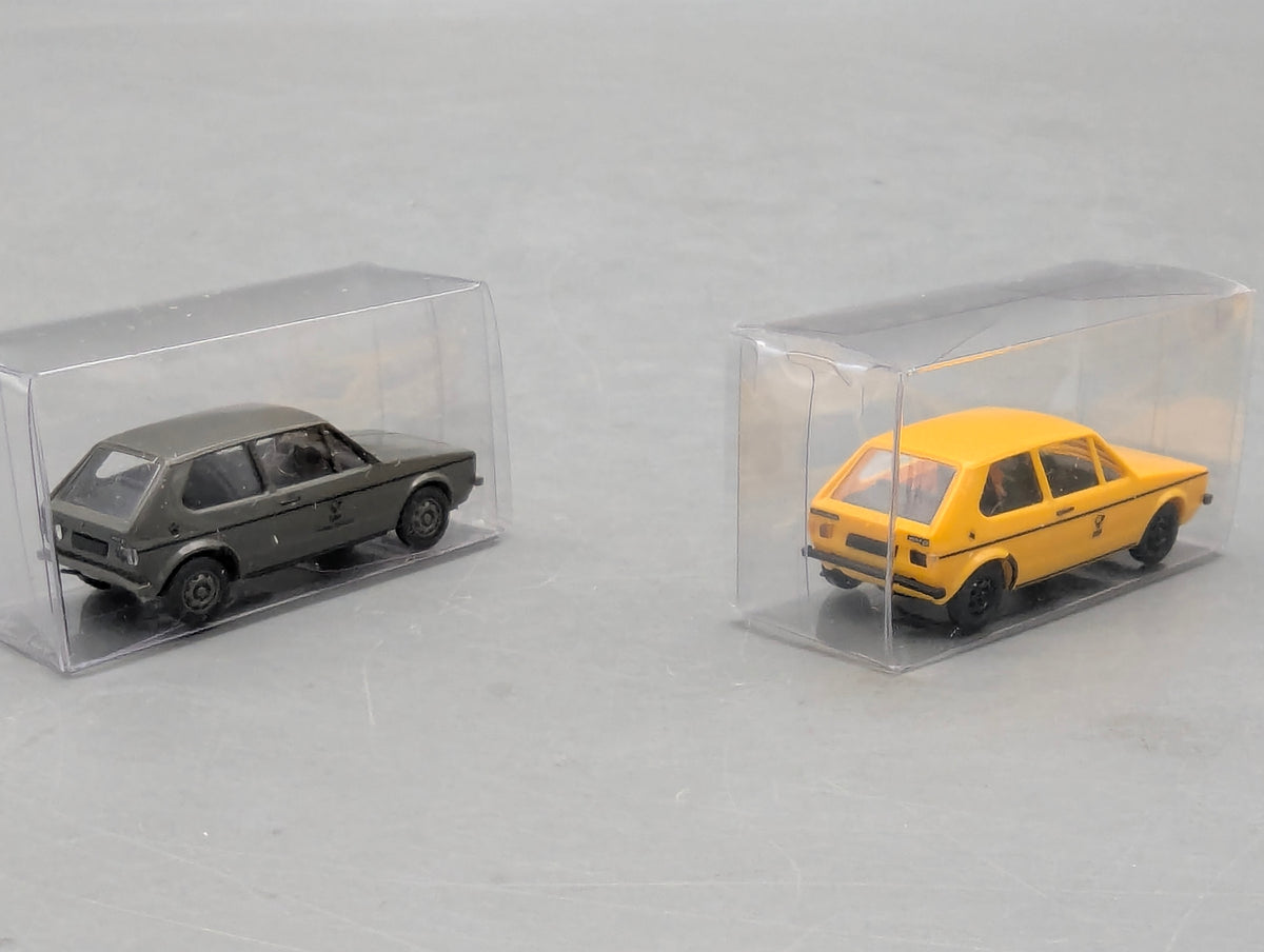 Modellautos H0 1:87 Brekina Volkswagen VW Golf 2-tlg Set Deutsche Bundespost OVP