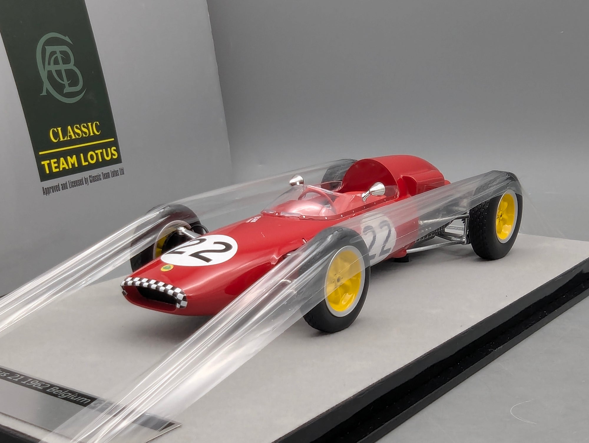 Modellautos 1:18 Tecnomodel Lotus 21 Climax 1962 Belgium GP #22 Jo Siffert mit OVP
