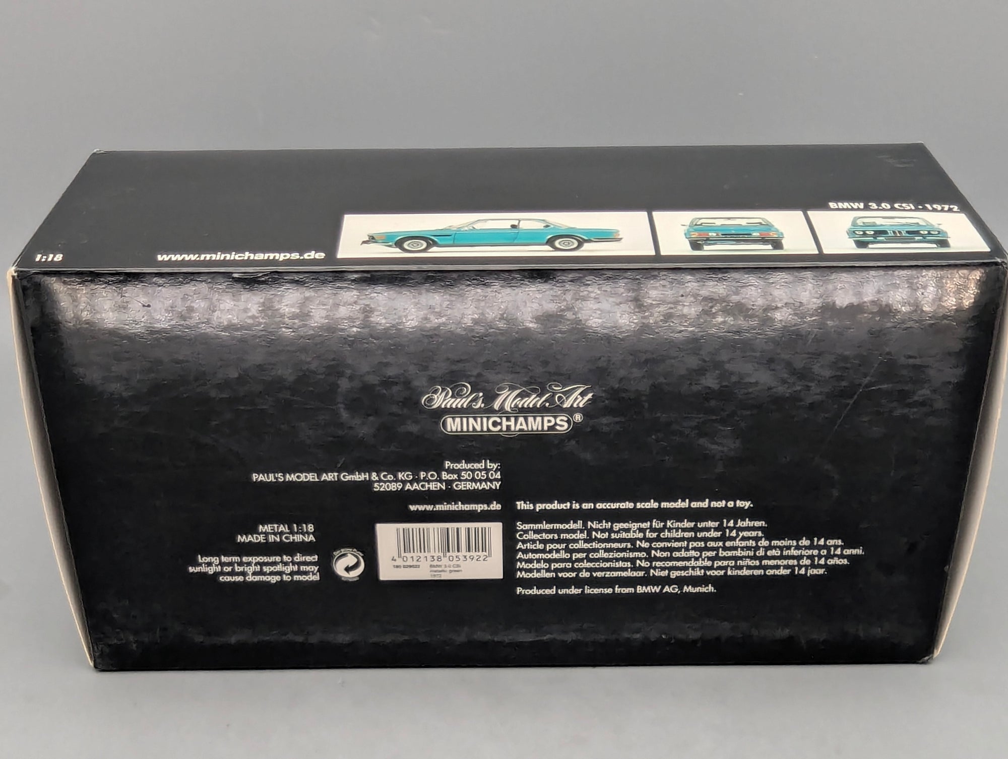 Modellautos 1:18 Minichamps BMW 3.0 CSi Met. Grün 1972 mit OVP