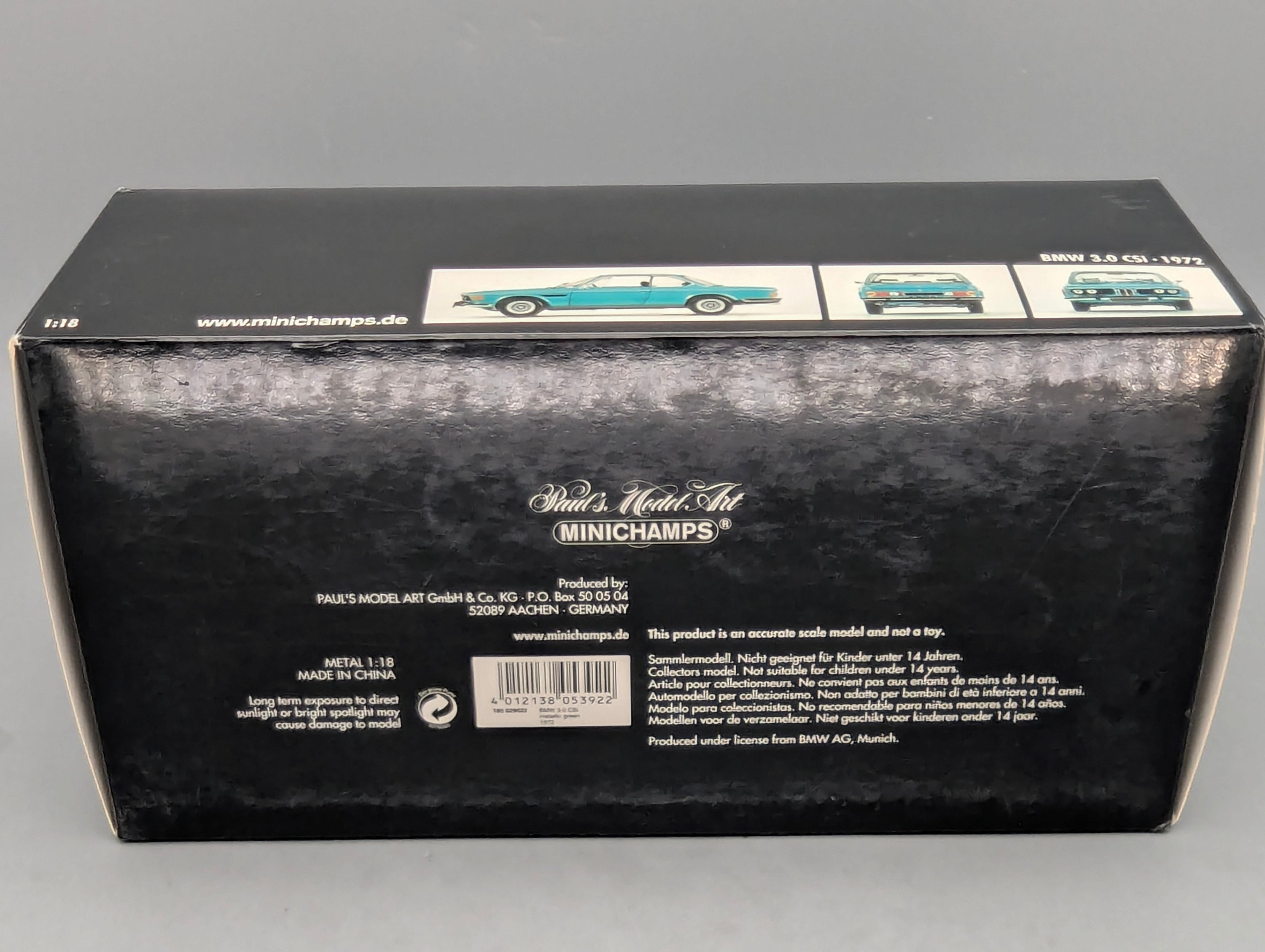 Modellautos 1:18 Minichamps BMW 3.0 CSi Met. Grün 1972 mit OVP