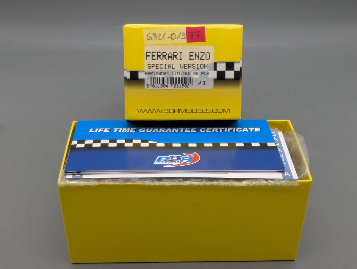 Modellautos 1:43 BBR Ferrari Enzo Special Version Ltd 13/20 mit Vitrine und OVP