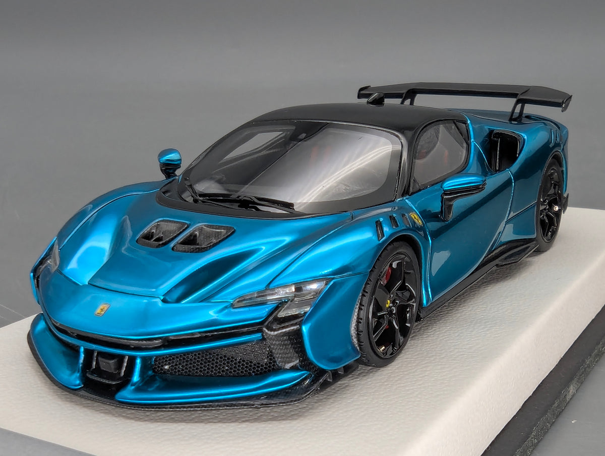Modellautos 1:43 BBR Concept43 Ferrari SF90XX Stradale Chrome Blue Ltd 12/15 OVP