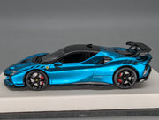 Modellautos 1:43 BBR Concept43 Ferrari SF90XX Stradale Chrome Blue Ltd 12/15 OVP