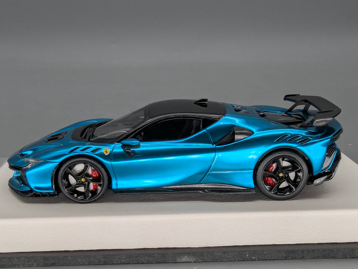 Modellautos 1:43 BBR Concept43 Ferrari SF90XX Stradale Chrome Blue Ltd 12/15 OVP