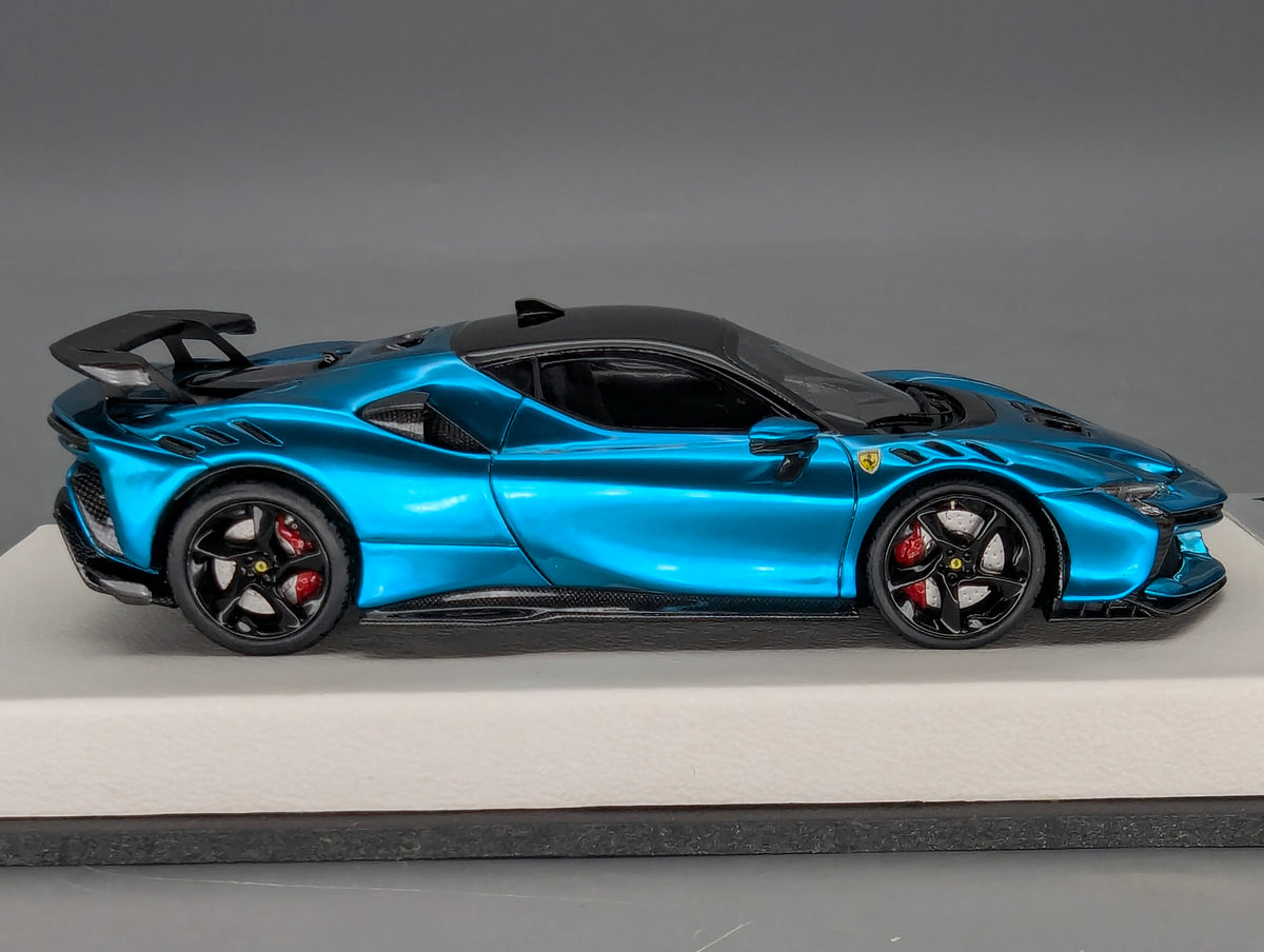 Modellautos 1:43 BBR Concept43 Ferrari SF90XX Stradale Chrome Blue Ltd 12/15 OVP